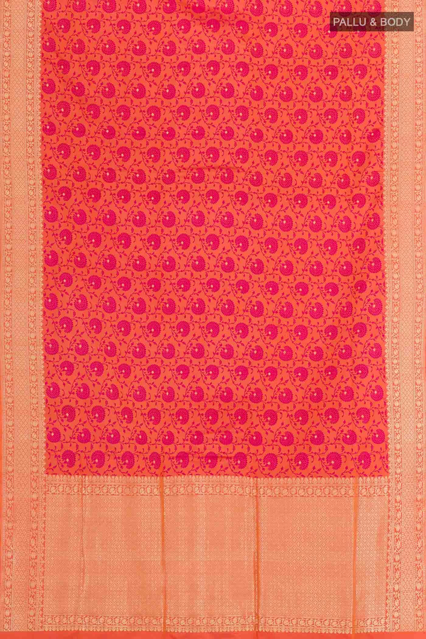 Orange Dual Tone Banarasi Silk Saree