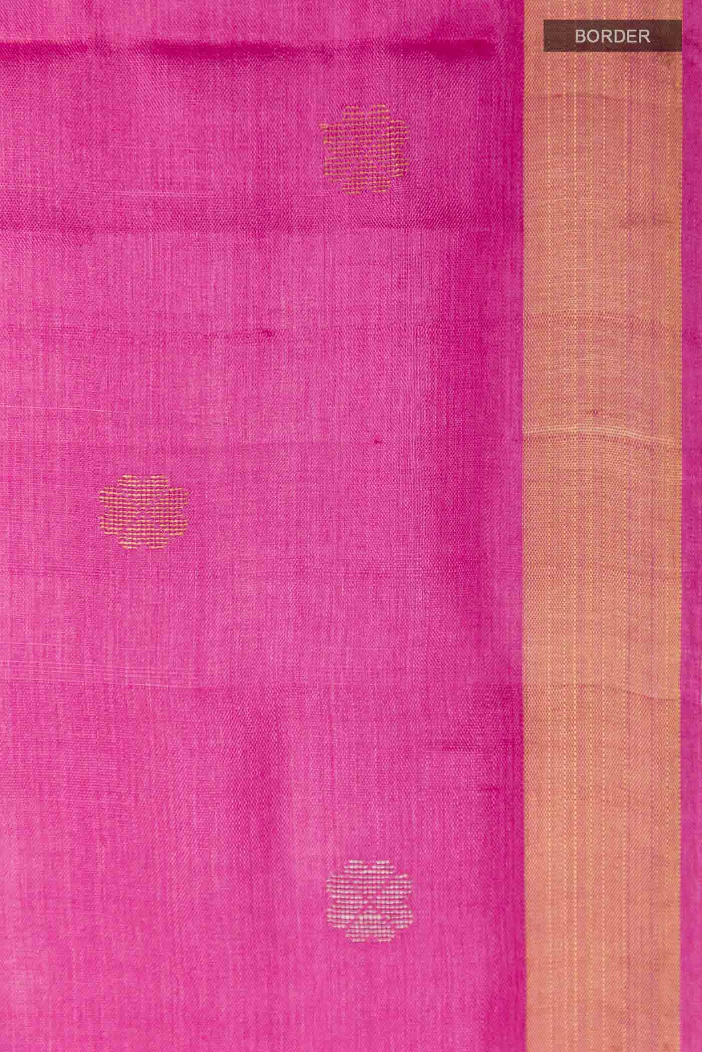 Pink Tussar Silk Saree