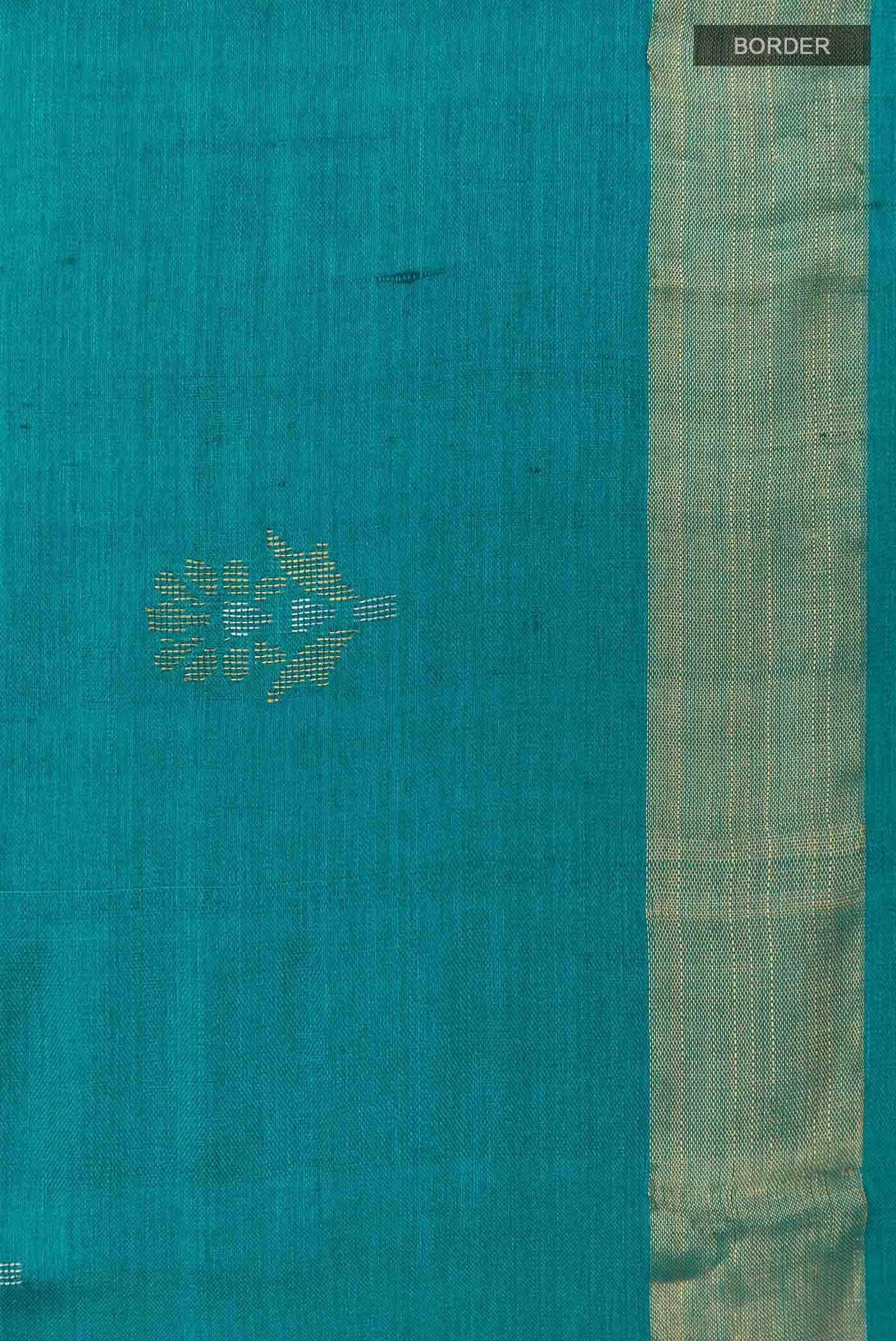 Blue Tussar Silk Saree