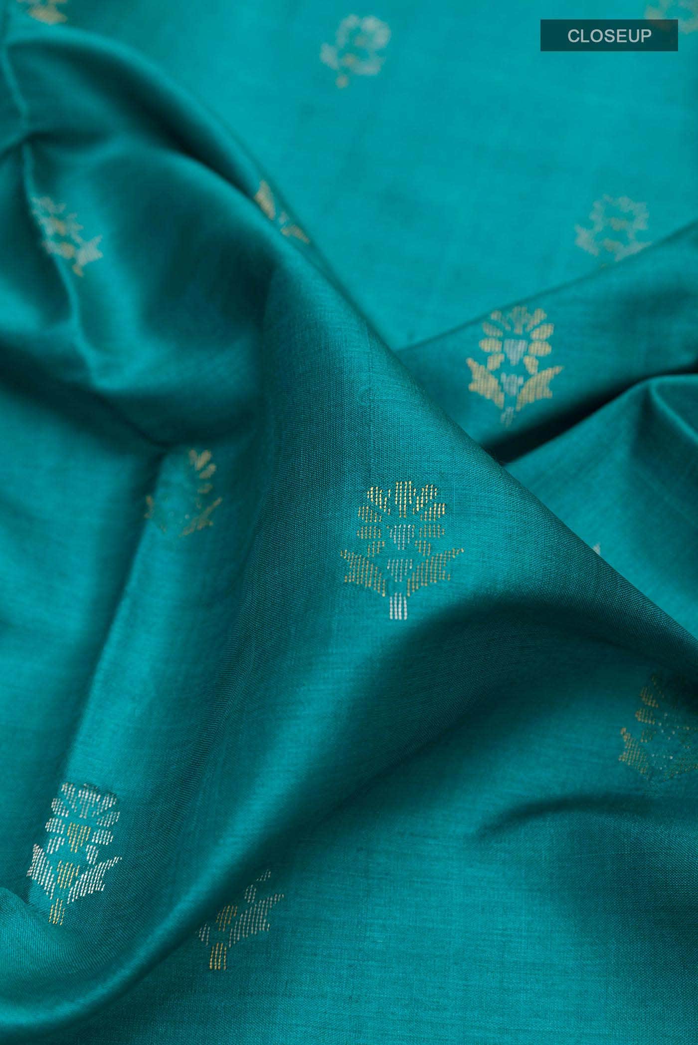 Blue Tussar Silk Saree