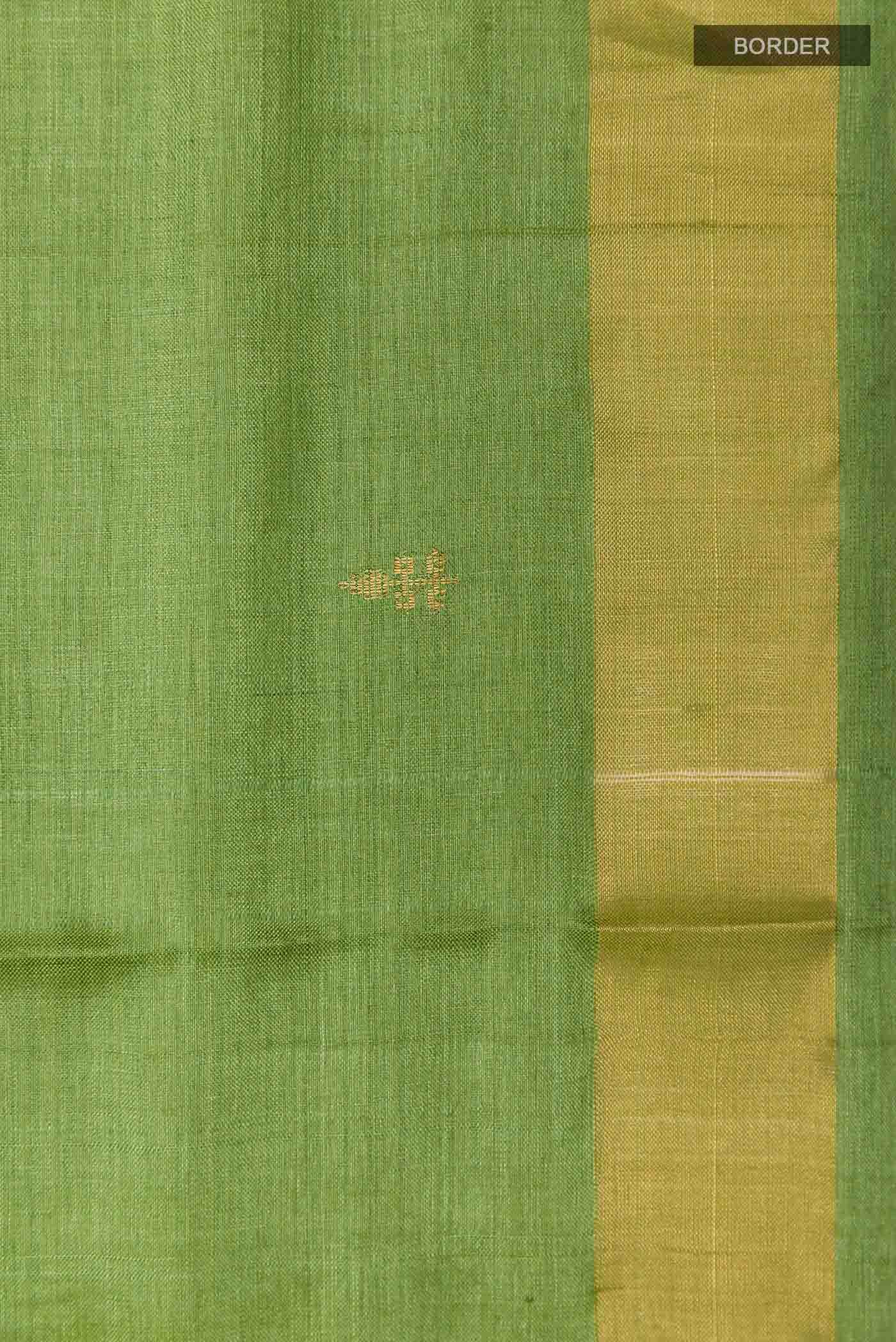 Green Tussar Silk Saree