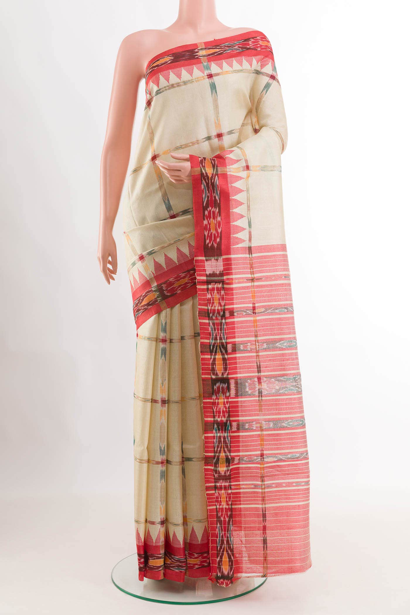 Beige Tussar Saree