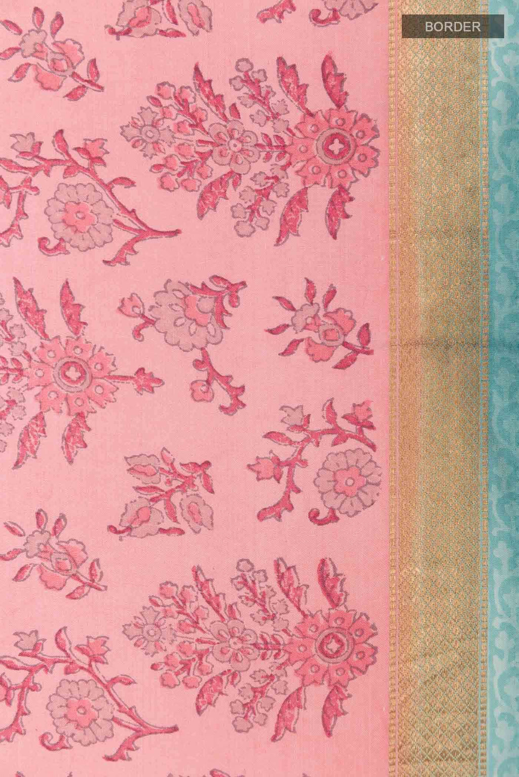 Pink Printed Silk Saree