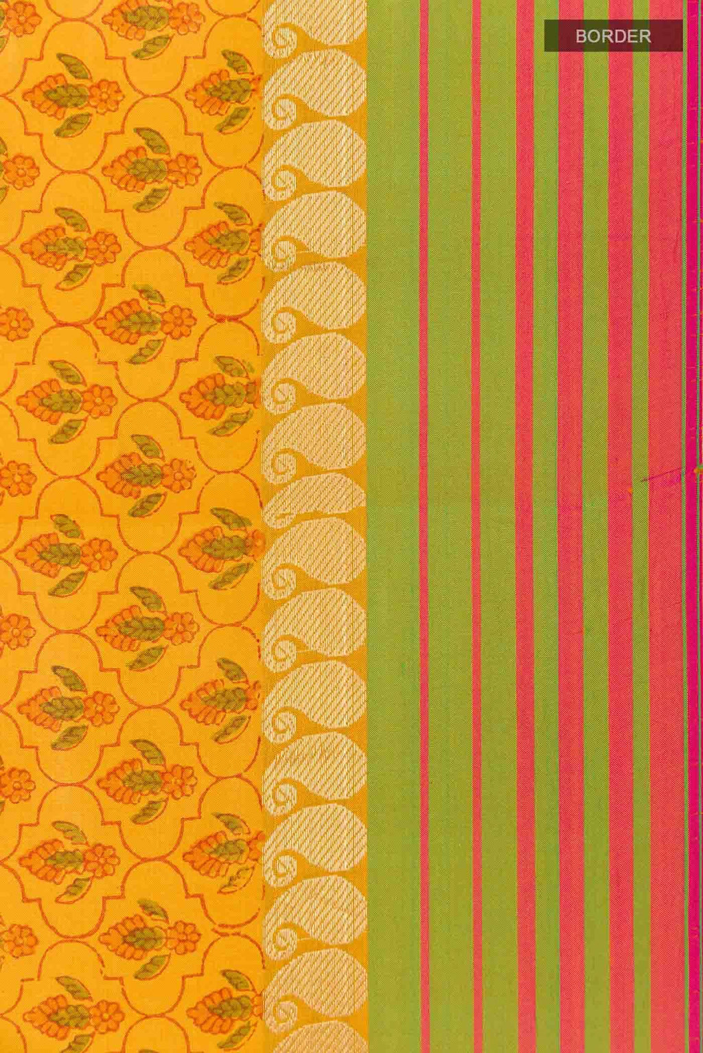 Mustard Printed Silk Saree