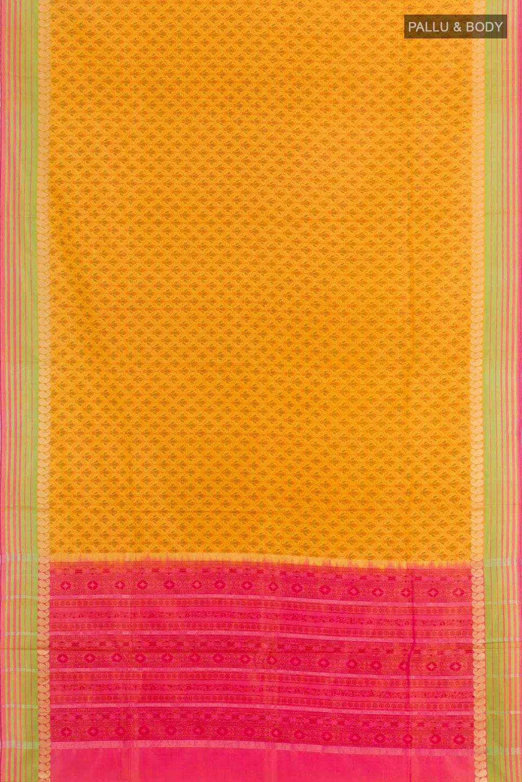 Mustard Printed Silk Saree