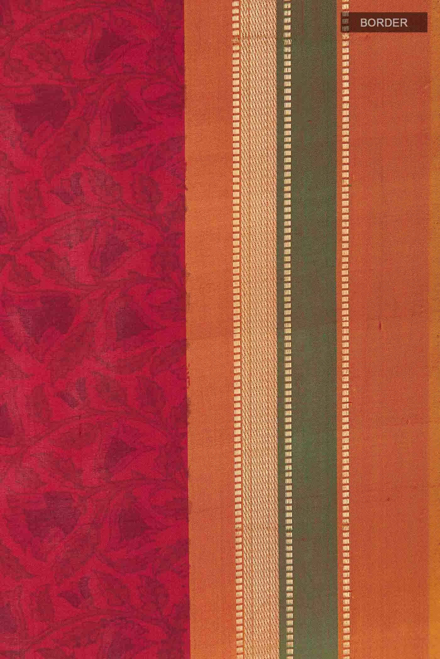 Red Printed Silk Saree