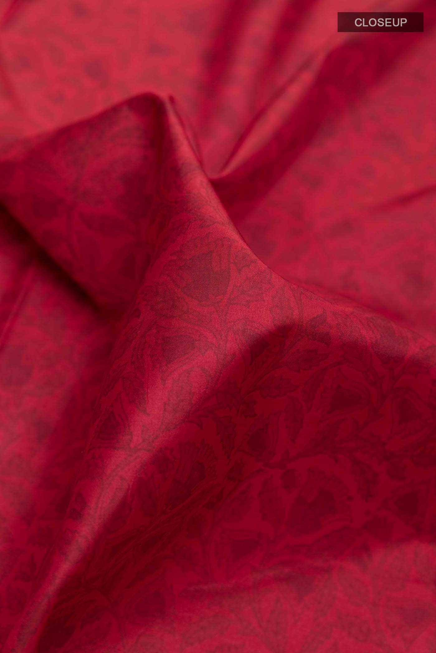 Red Printed Silk Saree