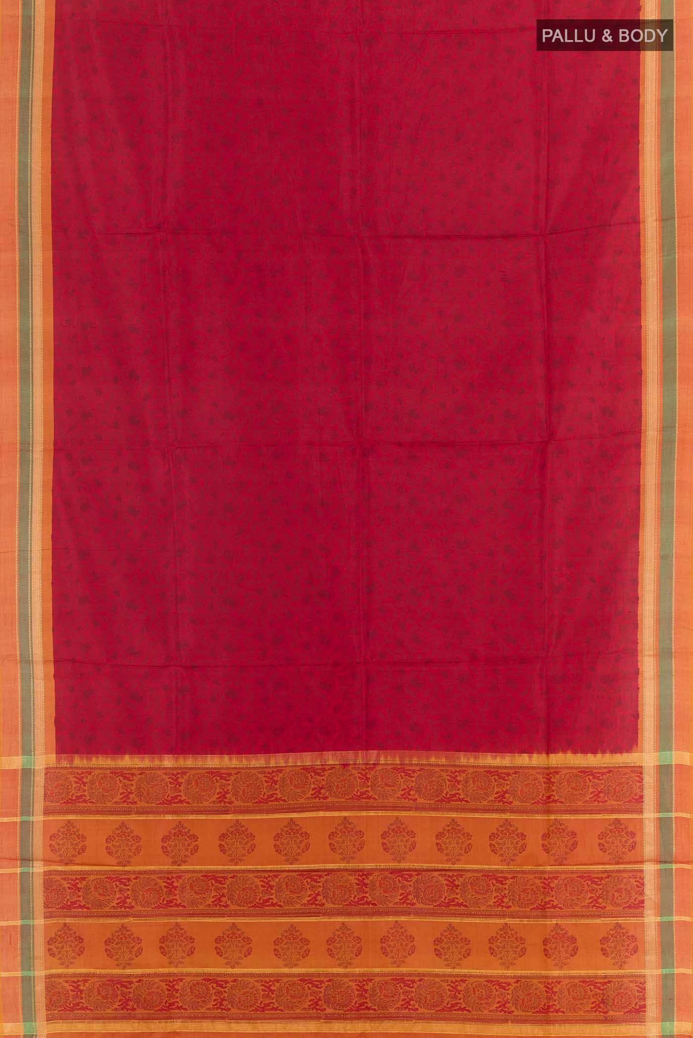 Red Printed Silk Saree