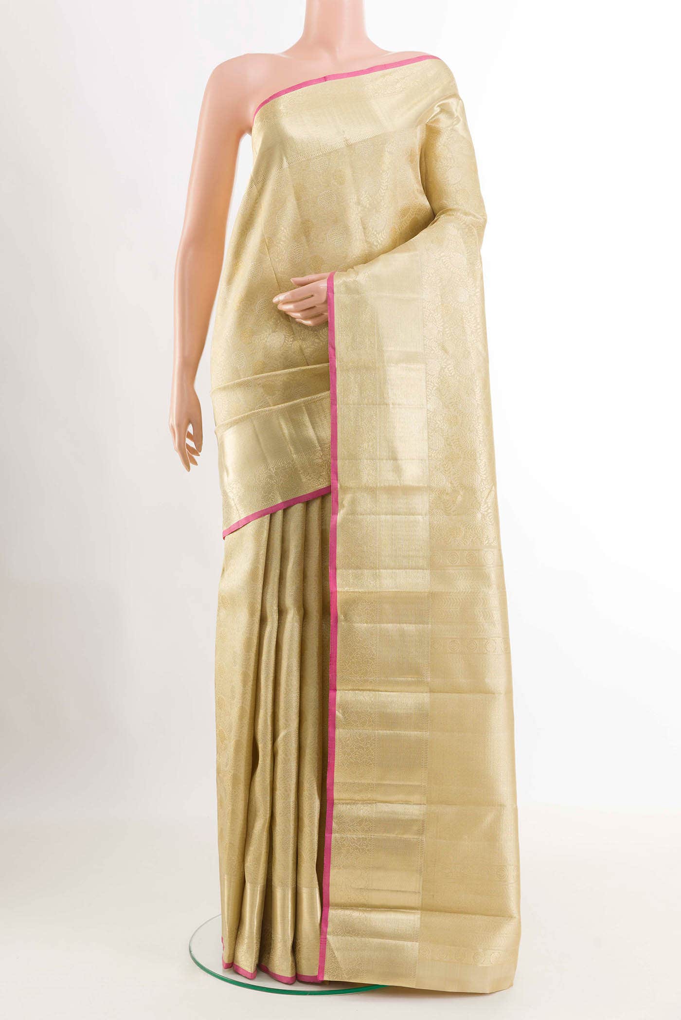 Cream Kanchipuram Silk Saree
