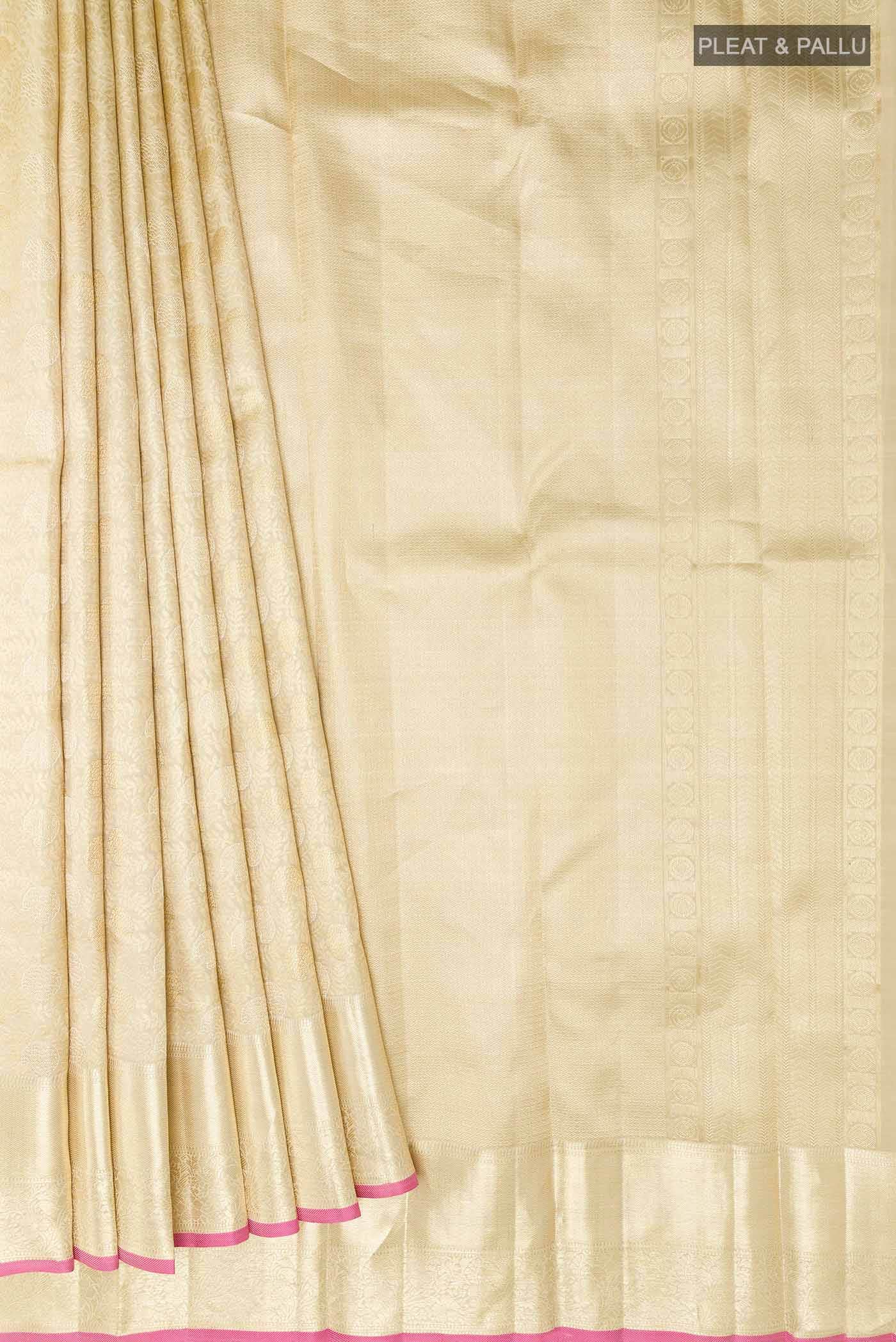 Cream Kanchipuram Silk Saree
