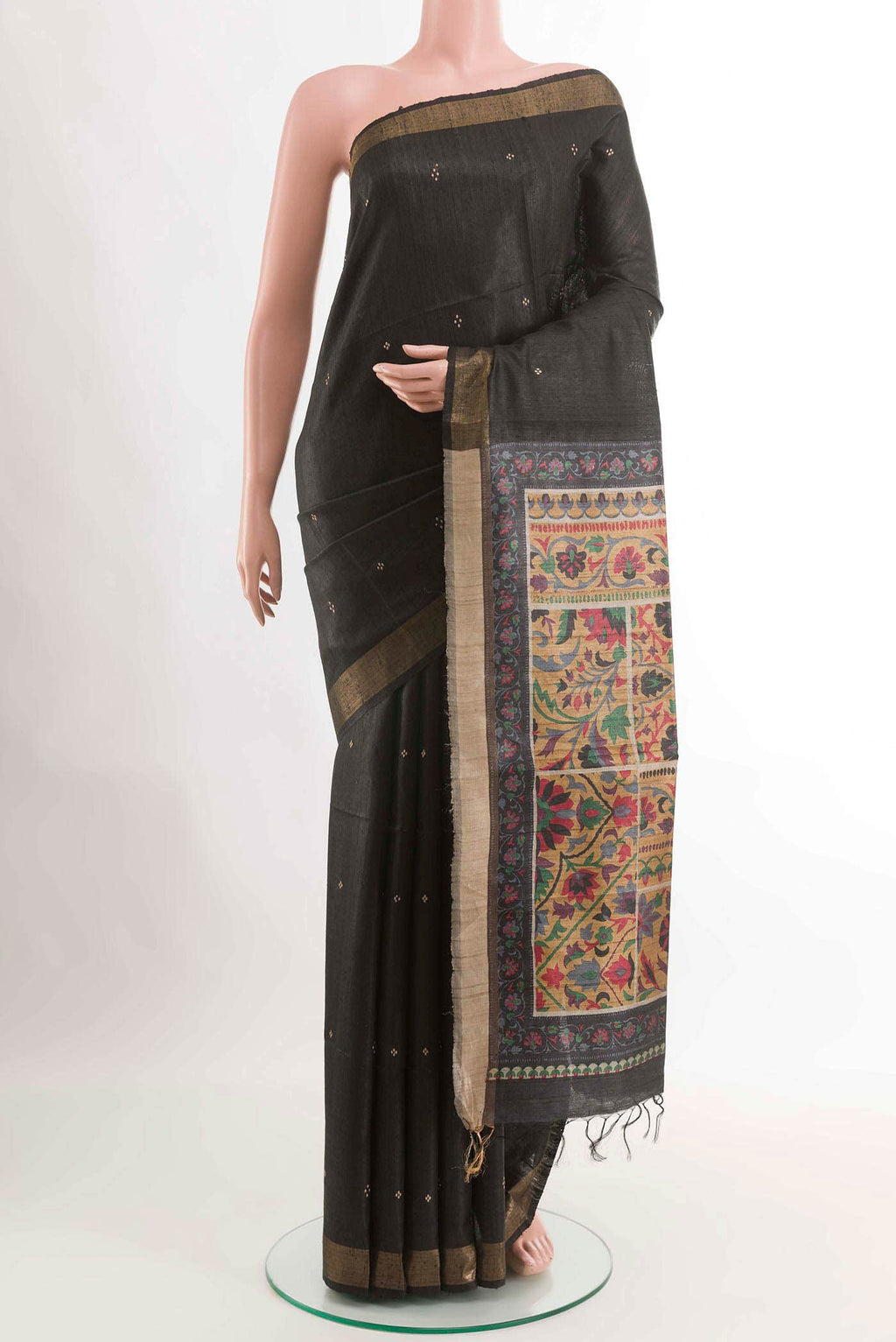 Black Tussar Saree
