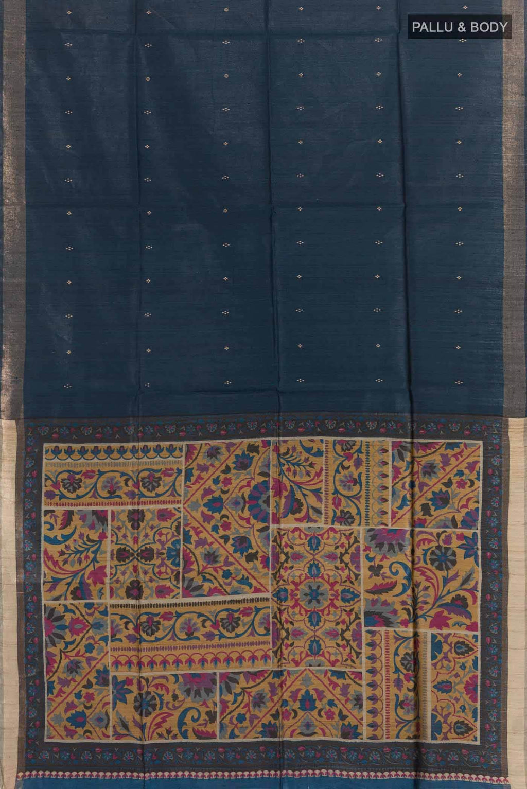 Dark Blue Tussar Saree
