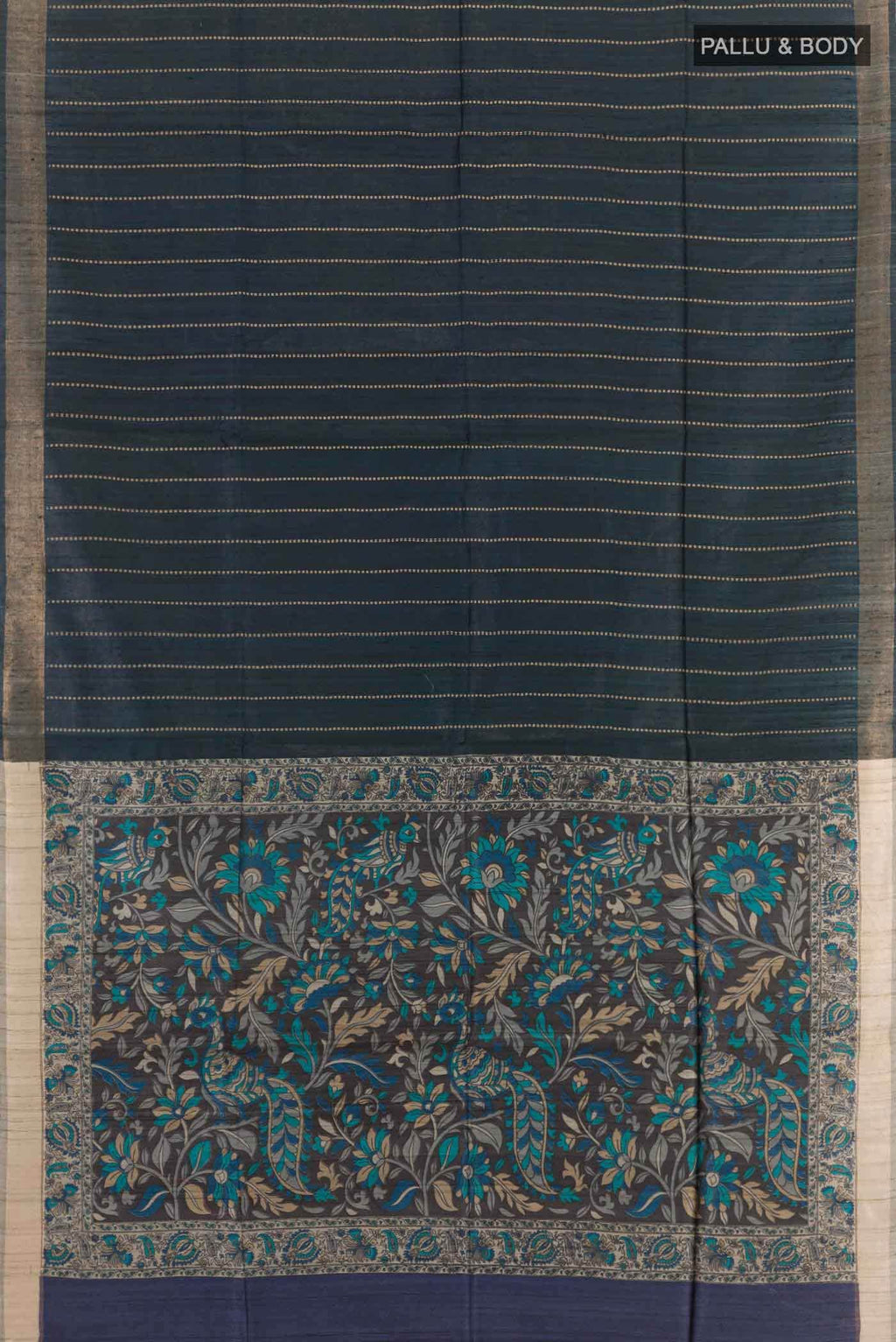 Dark Blue Tussar Saree