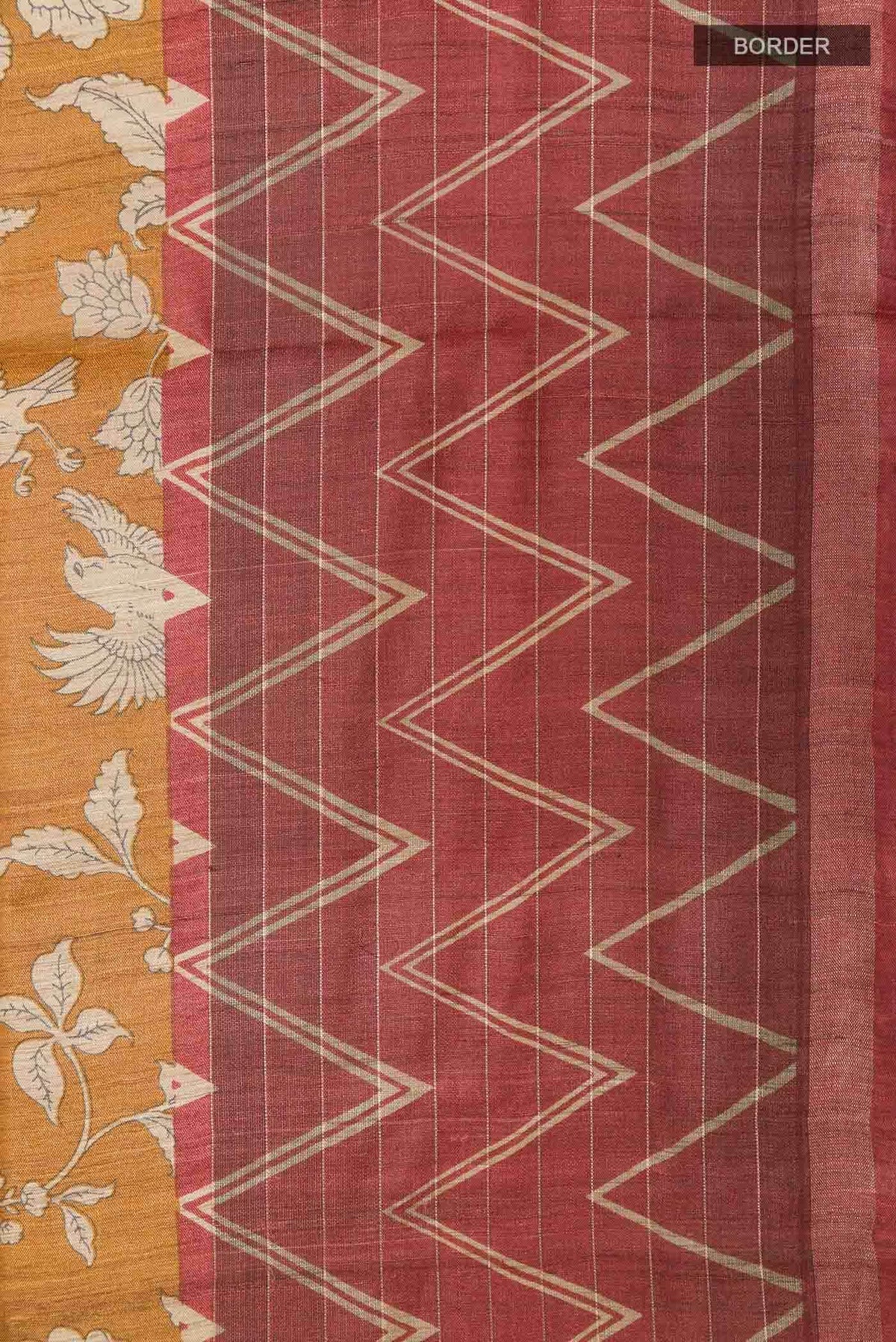 Mustard Tussar Saree