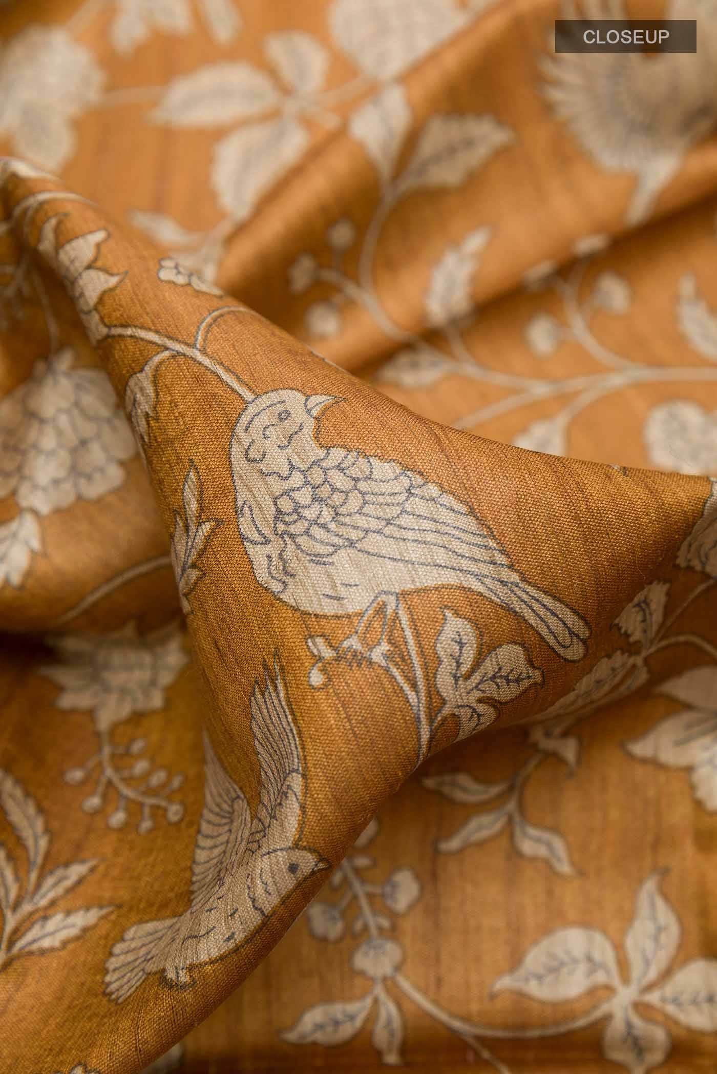 Mustard Tussar Saree