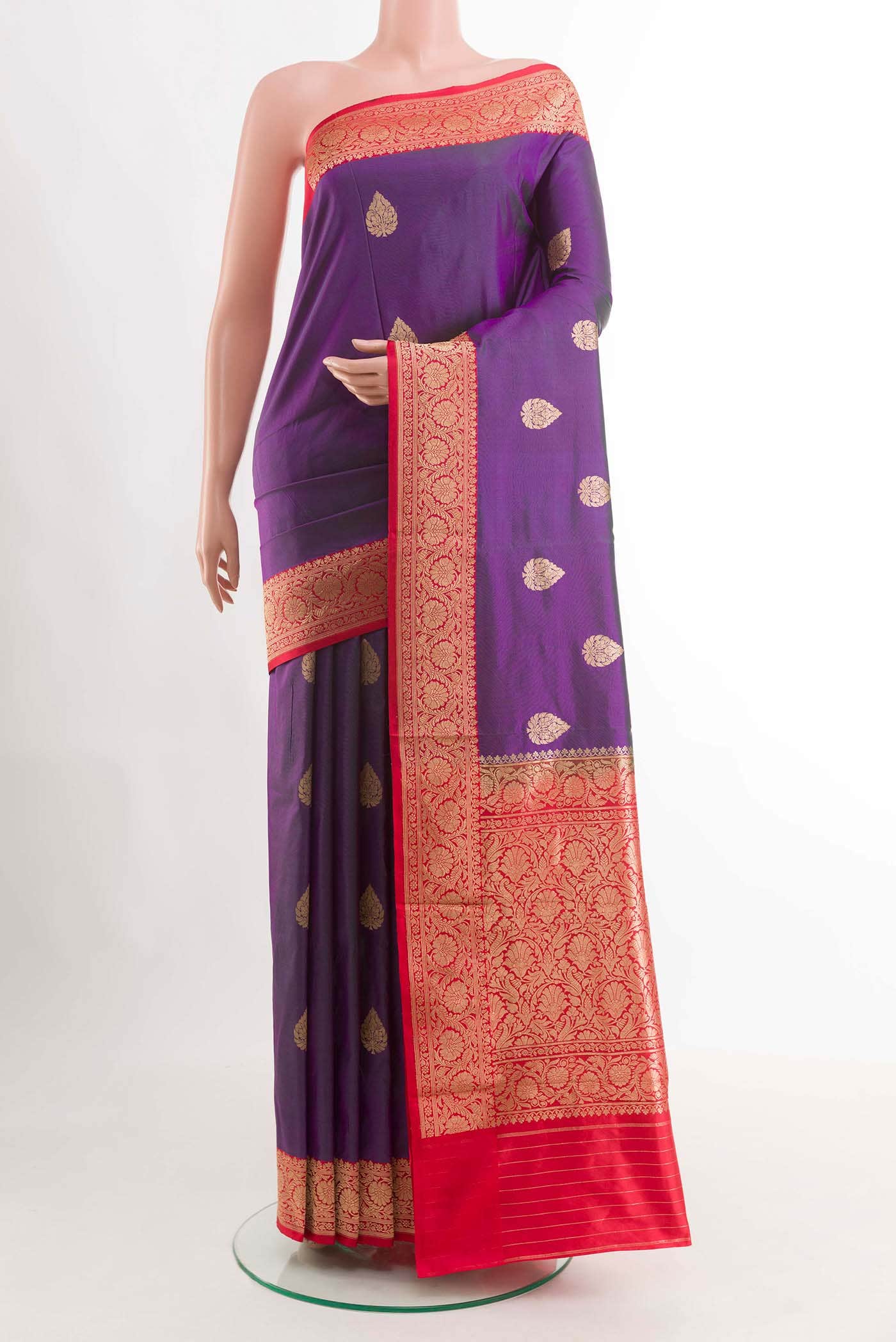 Purple Banarasi Silk Saree