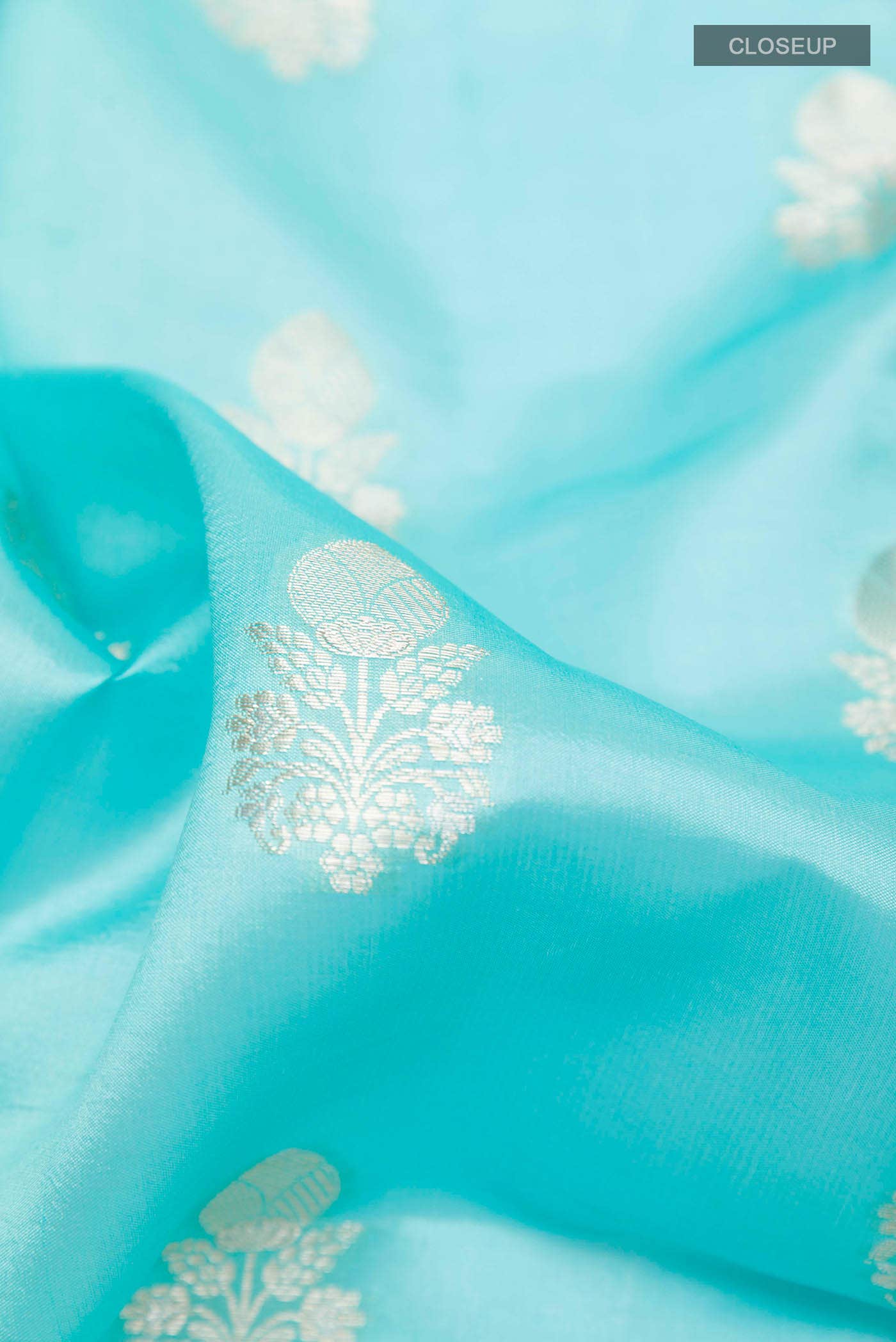 Blue Banarasi Tussar Silk Saree