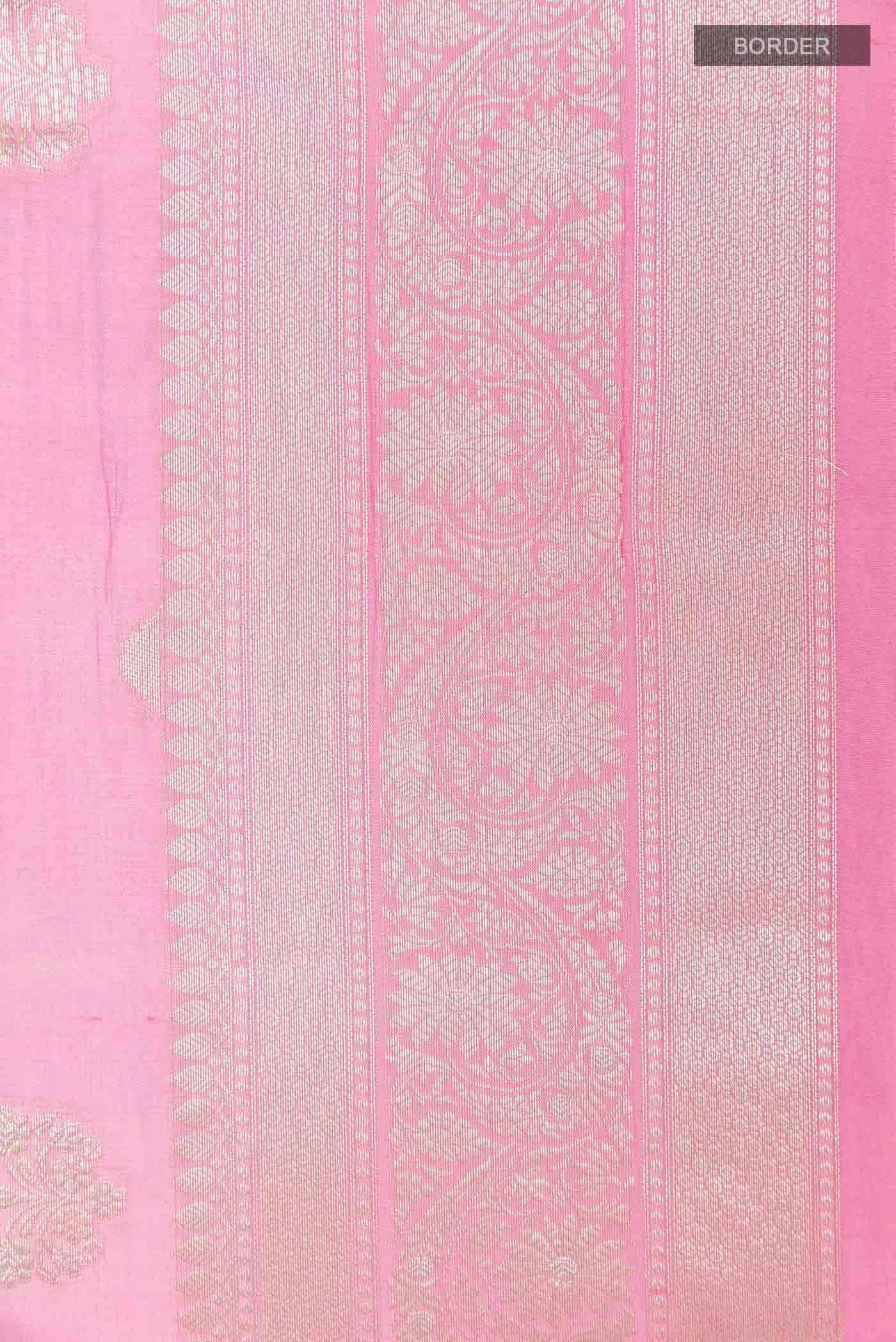 Pink Banarasi Tussar Silk Saree