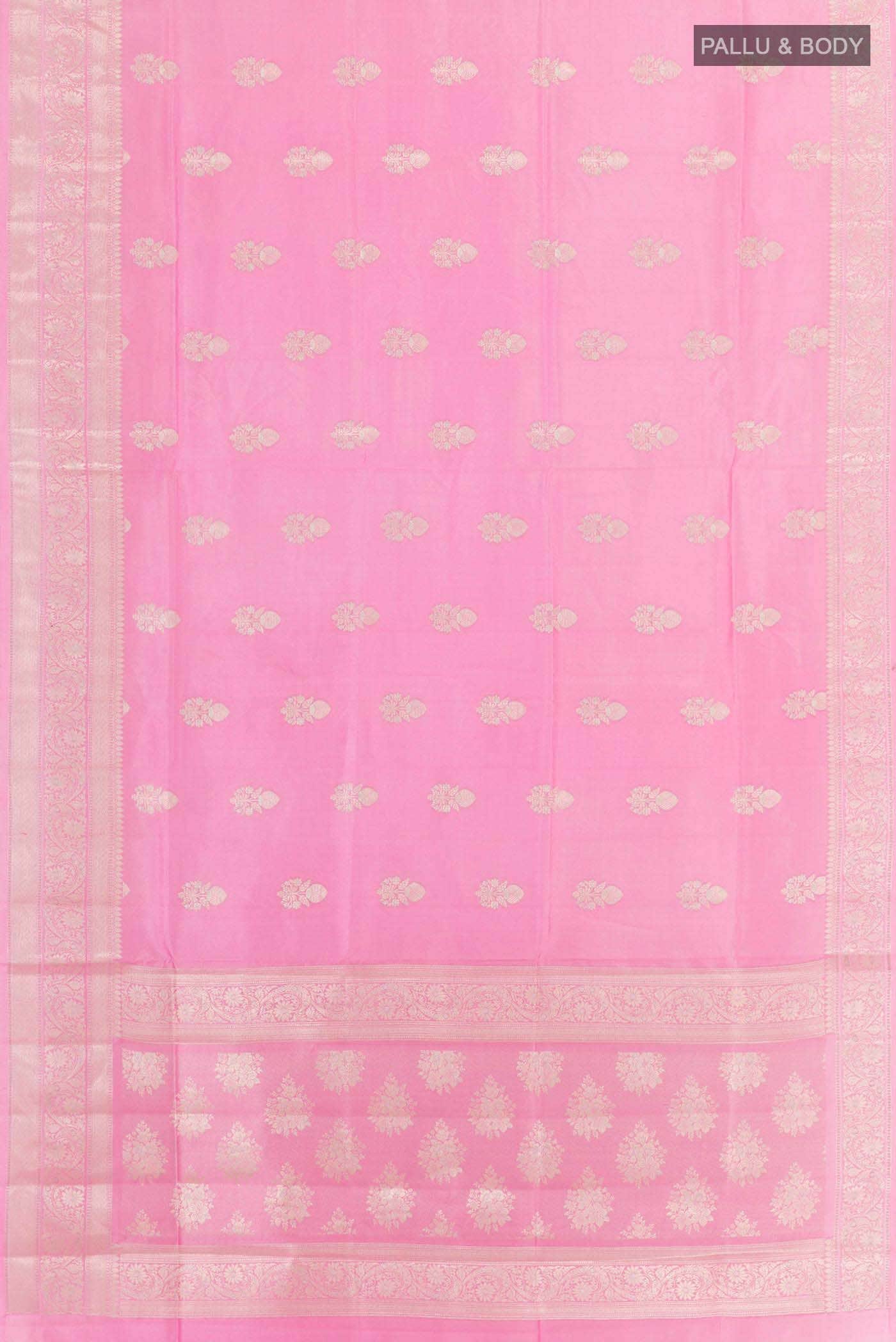 Pink Banarasi Tussar Silk Saree