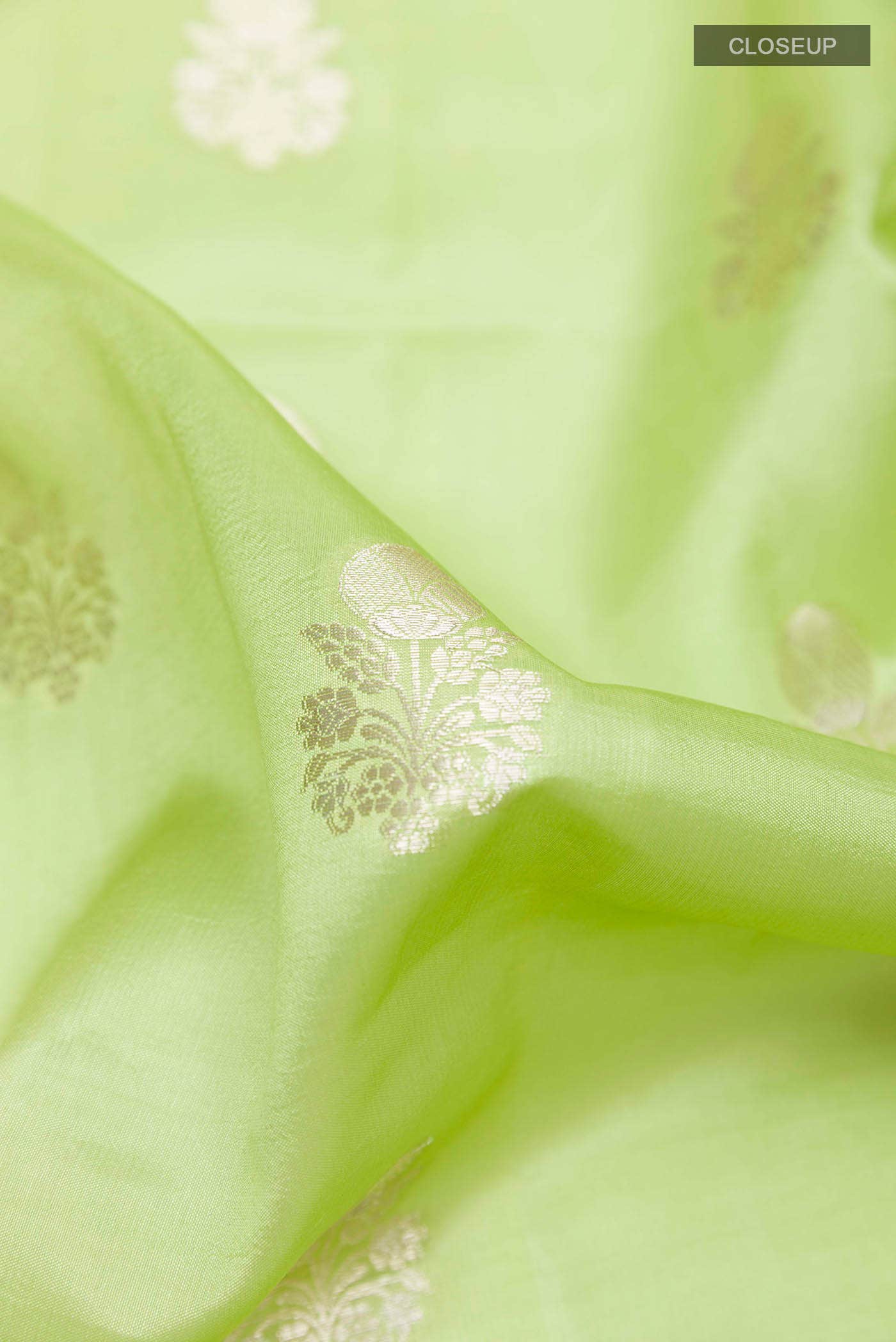 Green Banarasi Tussar Silk Saree