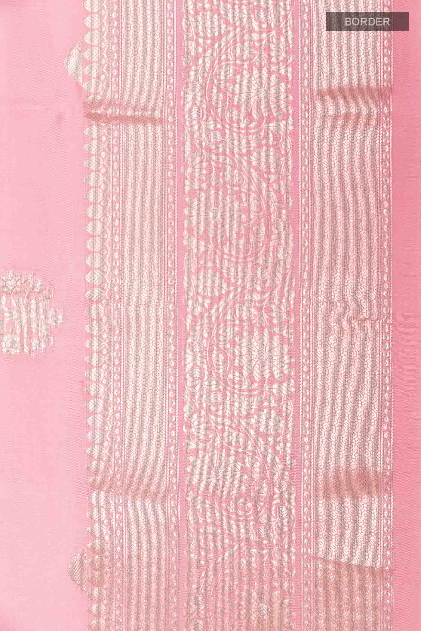 Pink Banarasi Tussar Silk Saree