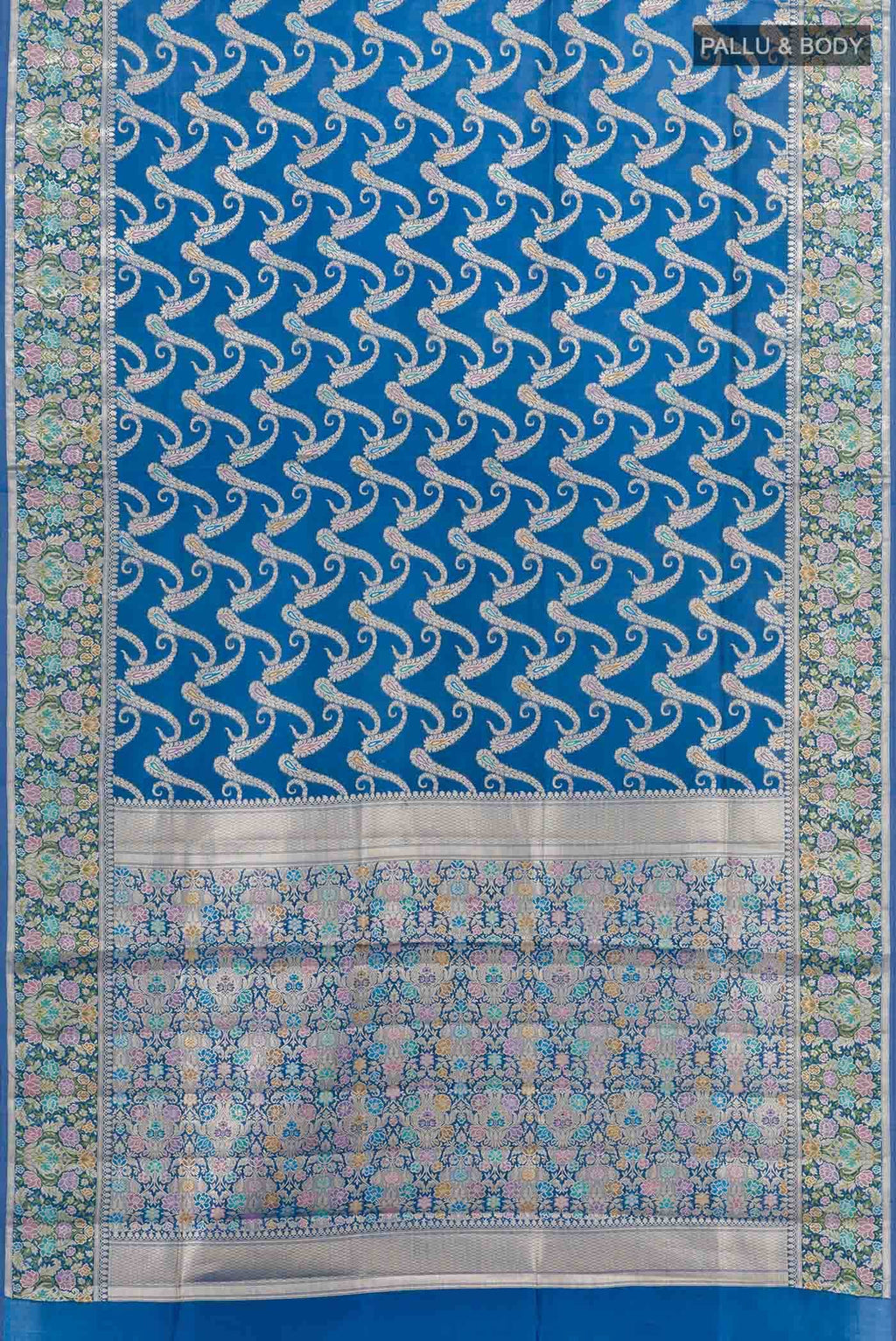 Blue Banarasi Tussar Silk Saree