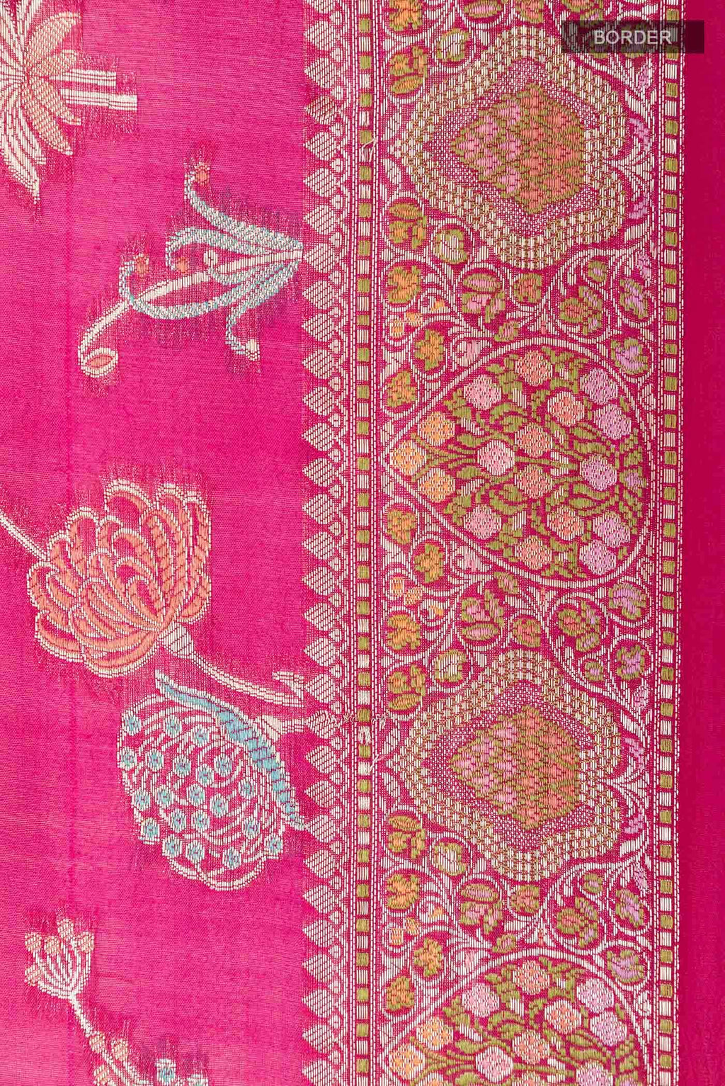 Pink Banarasi Tussar Silk Saree