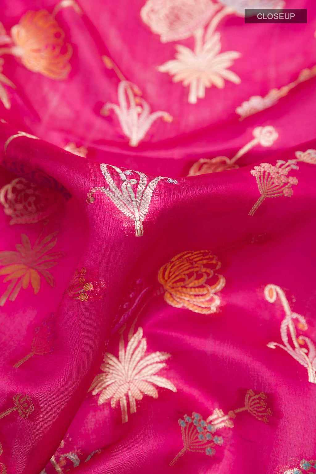 Pink Banarasi Tussar Silk Saree