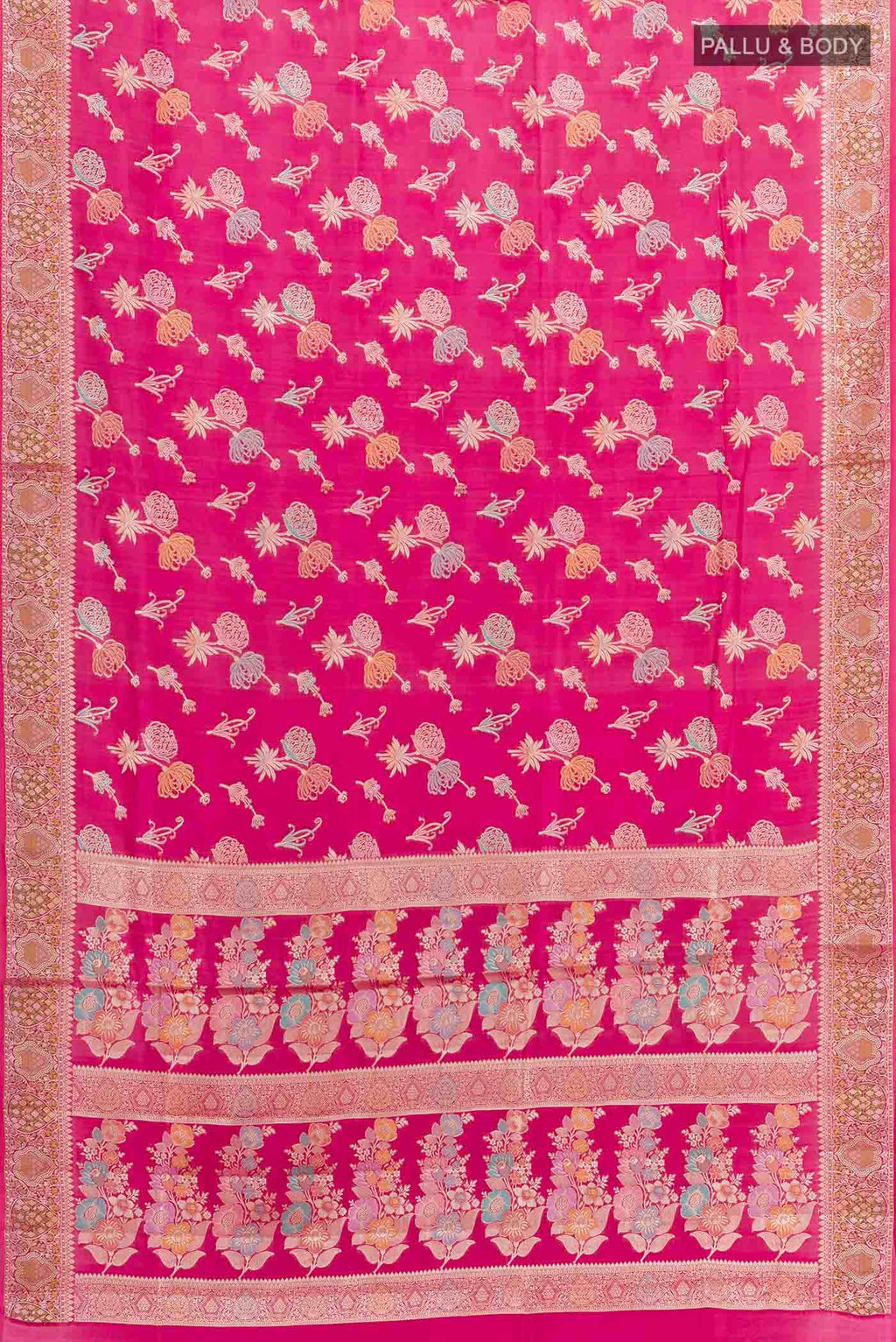 Pink Banarasi Tussar Silk Saree