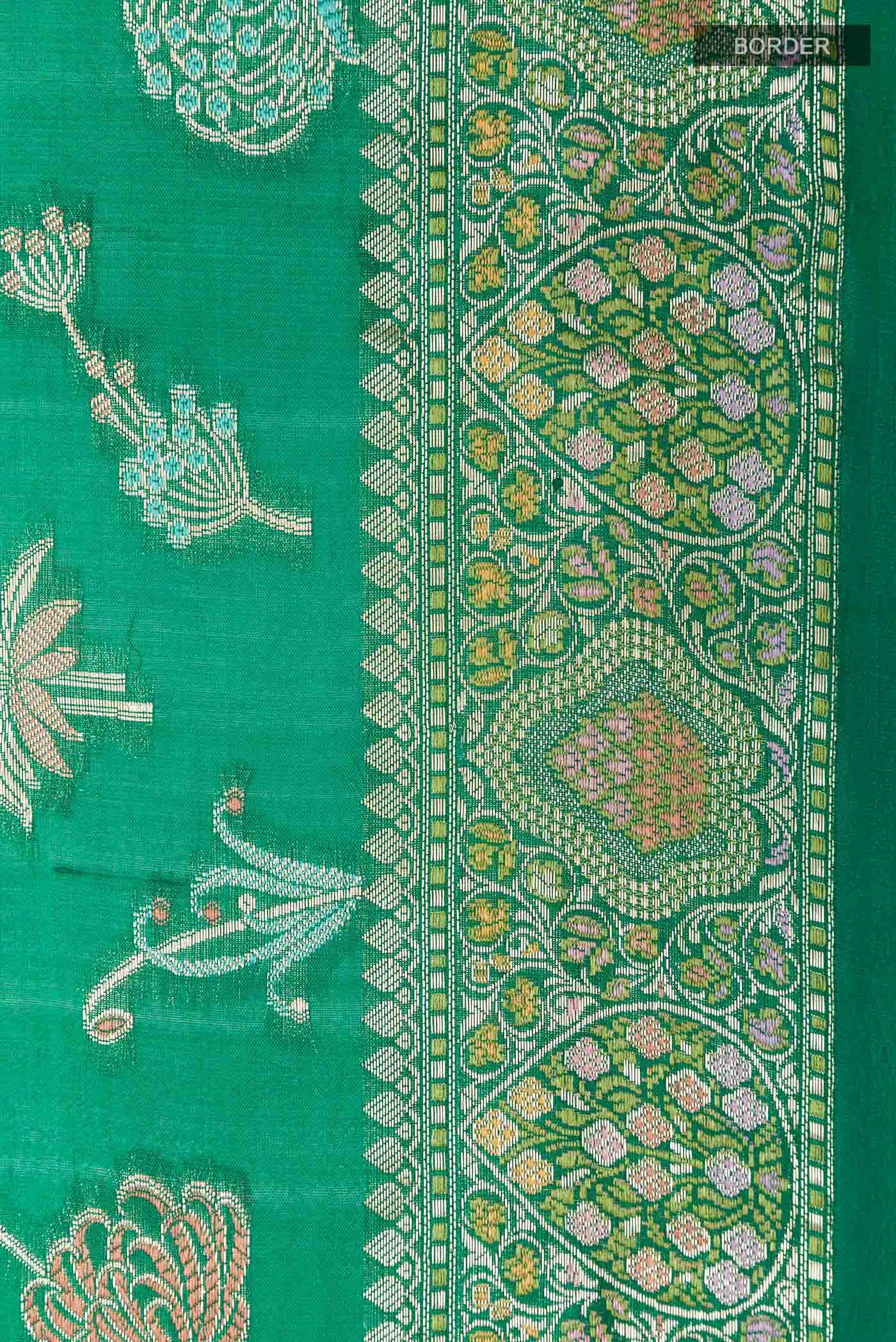 Green Banarasi Tussar Silk Saree
