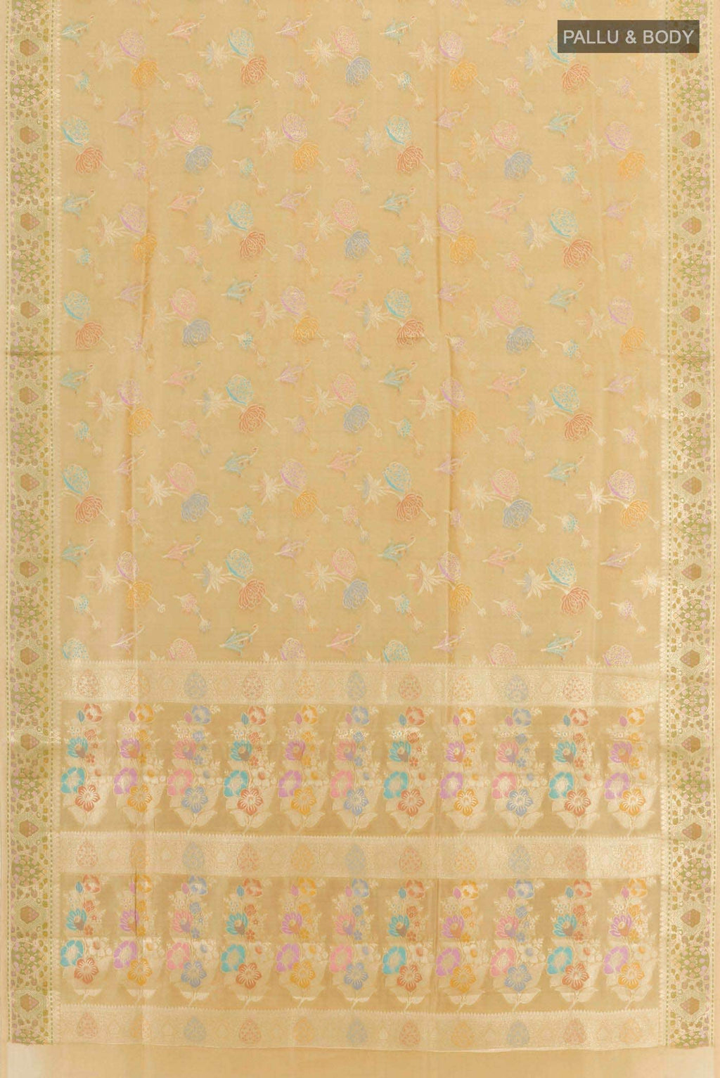 Gold Banarasi Tussar Silk Saree