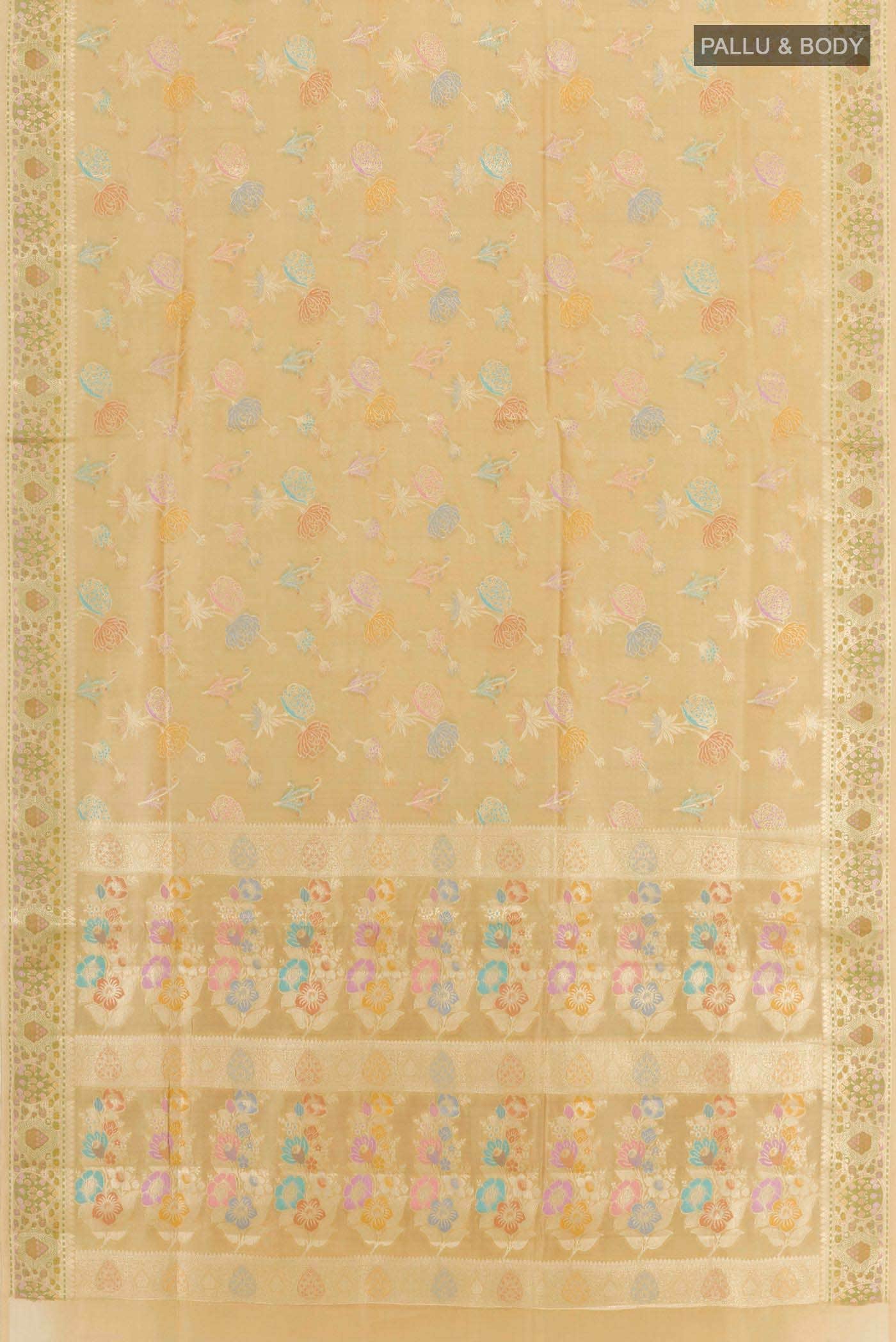 Gold Banarasi Tussar Silk Saree