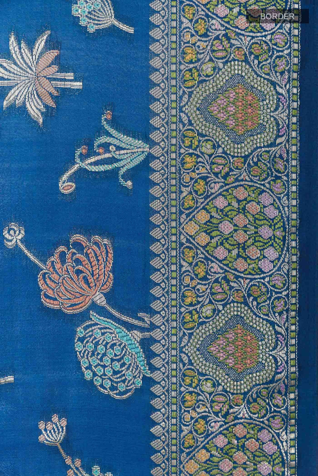 Blue Banarasi Tussar Silk Saree