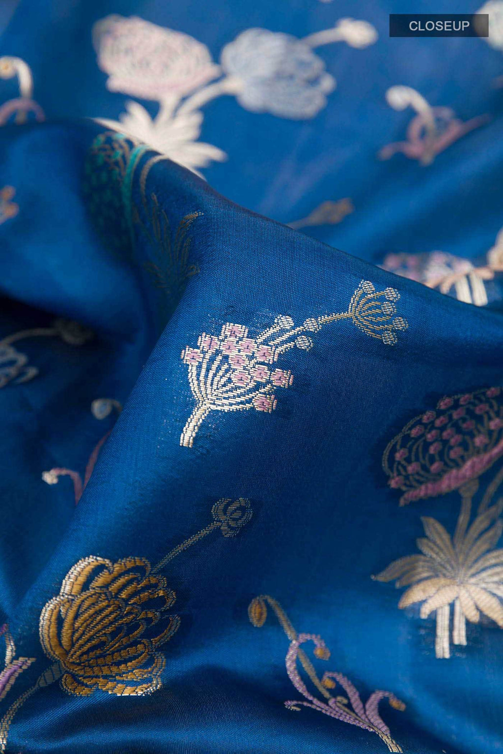 Blue Banarasi Tussar Silk Saree