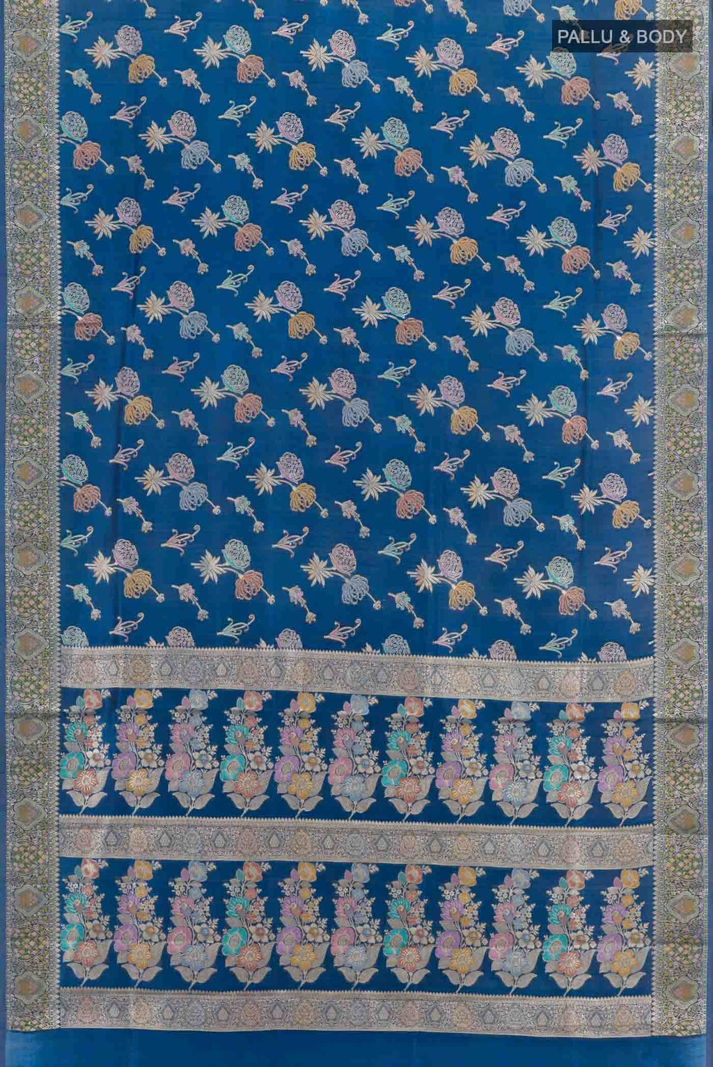 Blue Banarasi Tussar Silk Saree