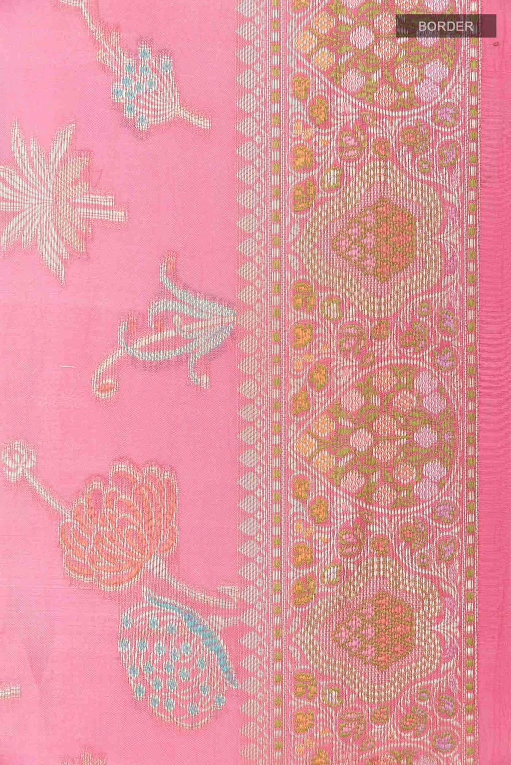 Pink Banarasi Tussar Silk Saree