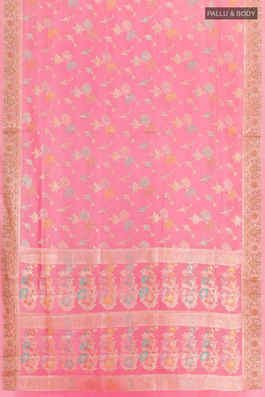 Pink Banarasi Tussar Silk Saree