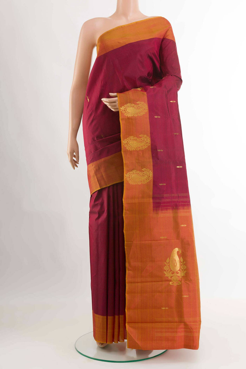 Maroon Kanchipuram Silk Saree