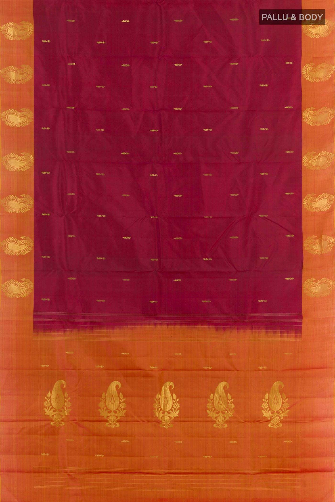 Maroon Kanchipuram Silk Saree
