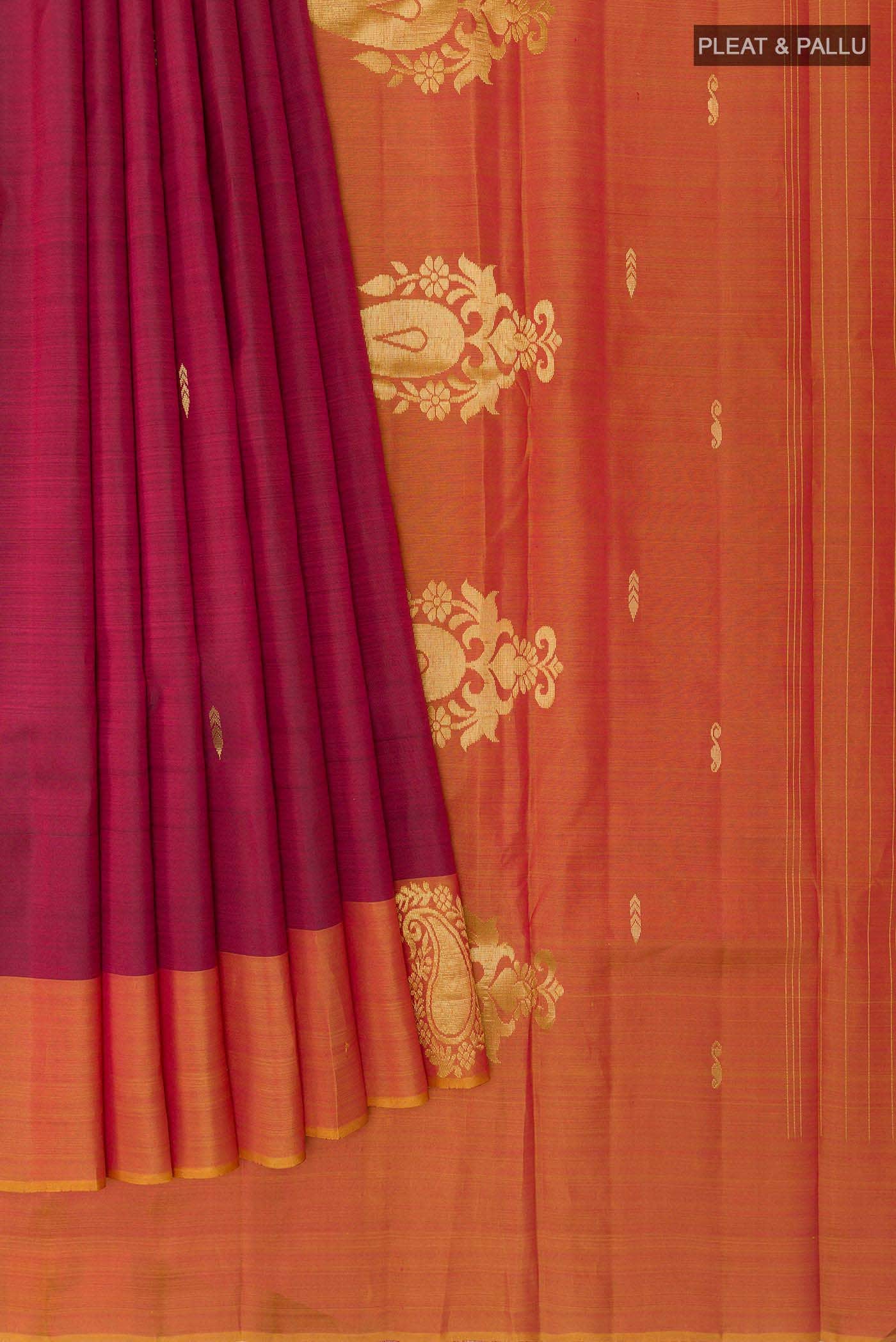 Maroon Kanchipuram Silk Saree