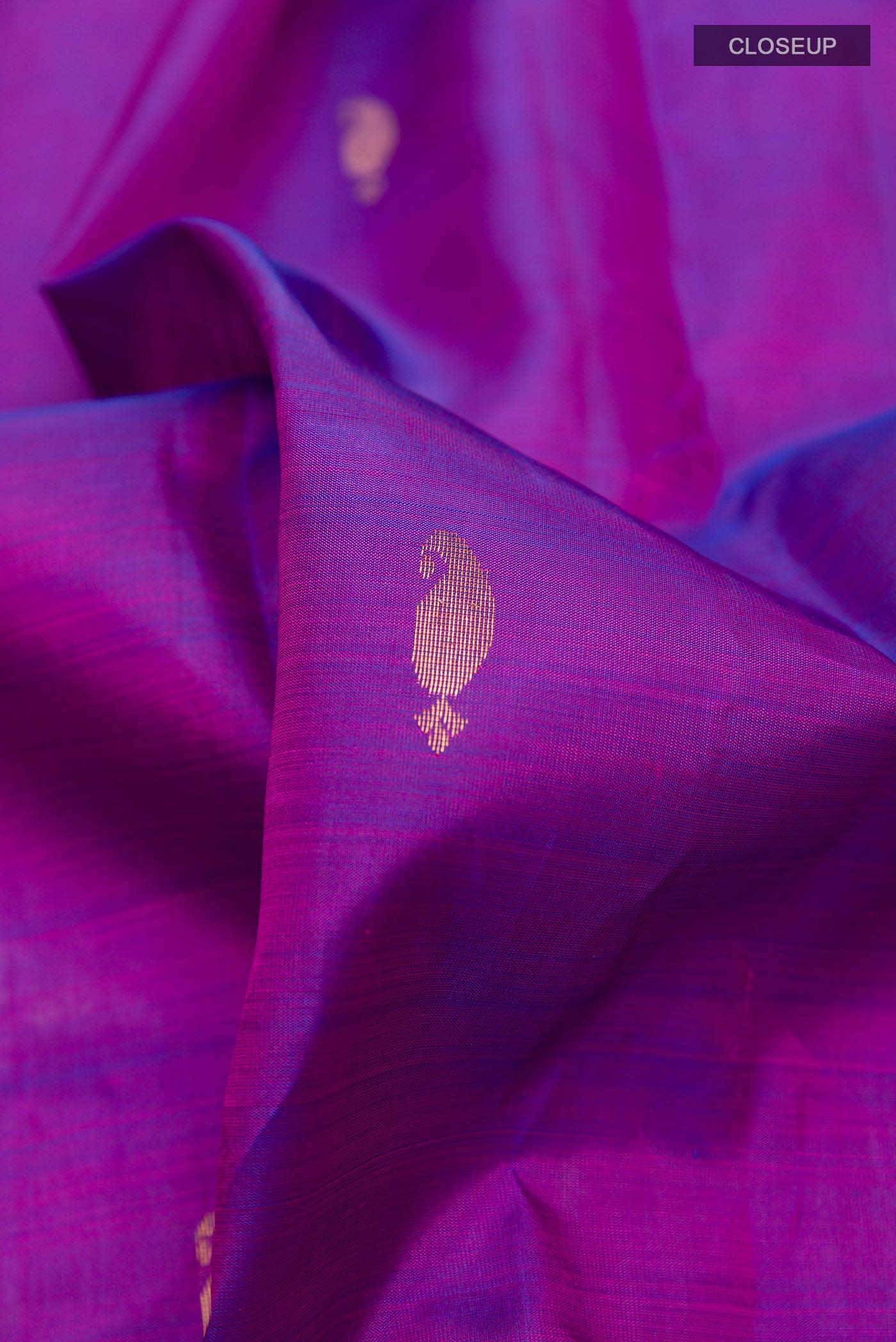 Purple Dual Tone Kanchipuram Silk Saree