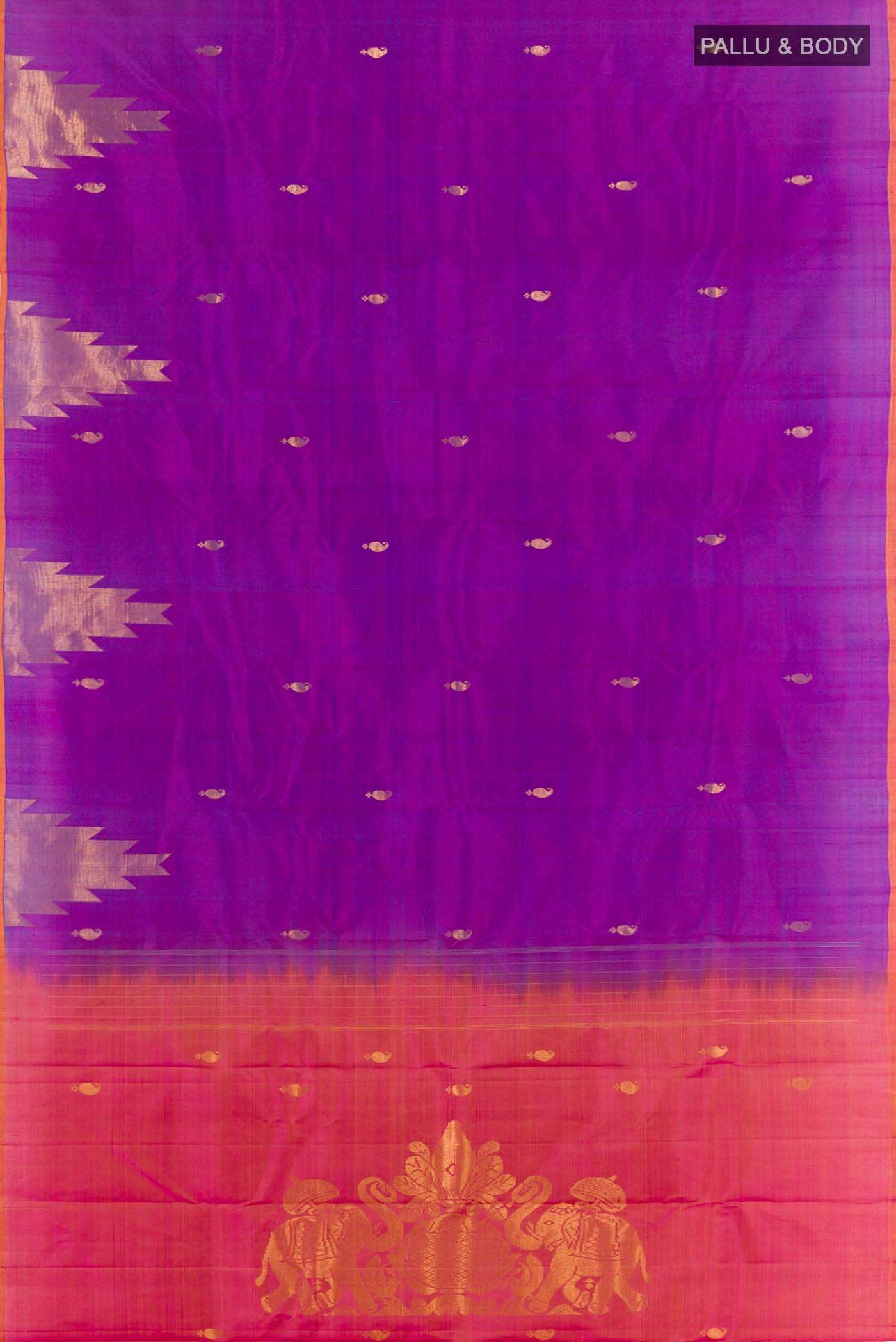 Purple Dual Tone Kanchipuram Silk Saree