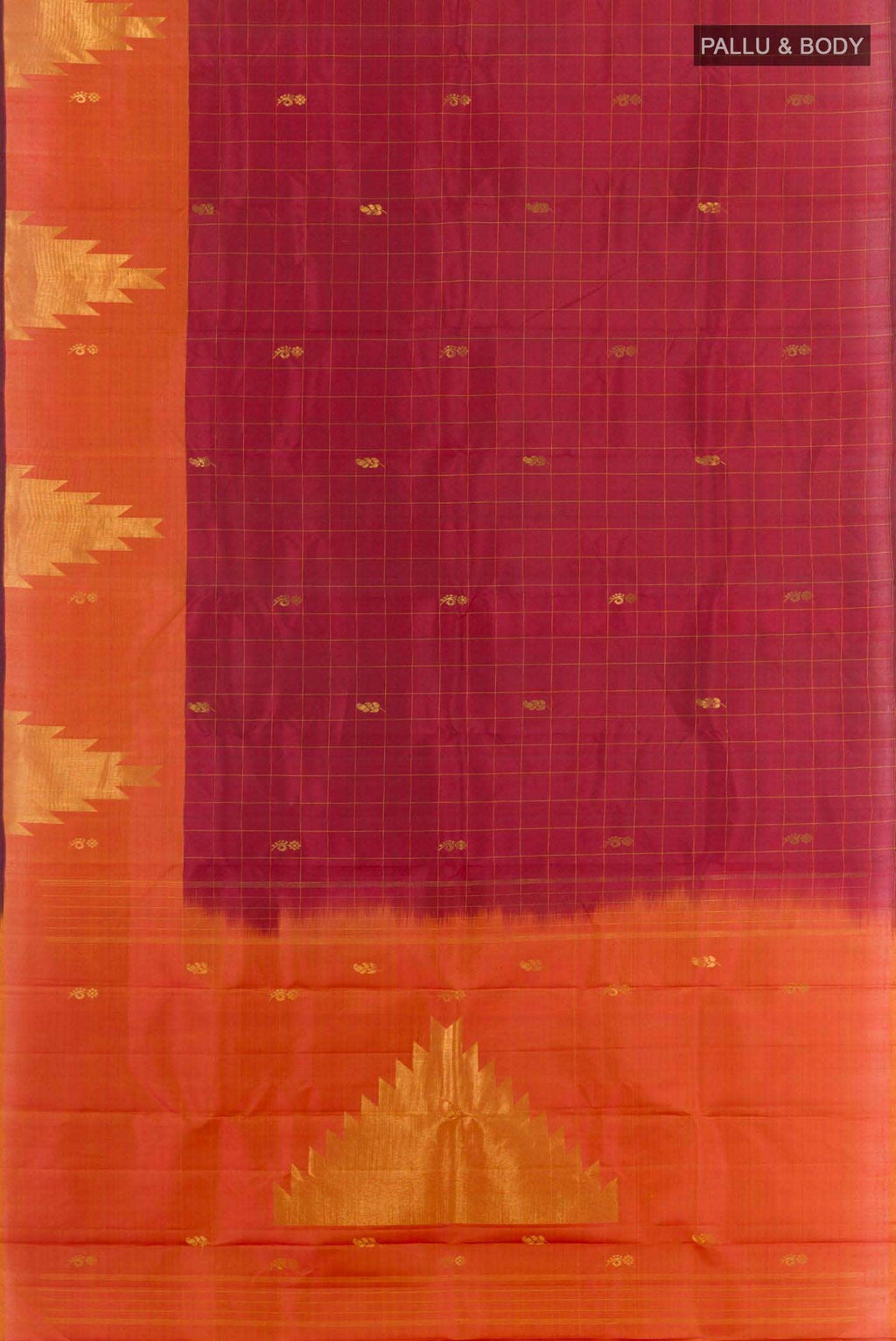 Maroon Kanchipuram Silk Saree