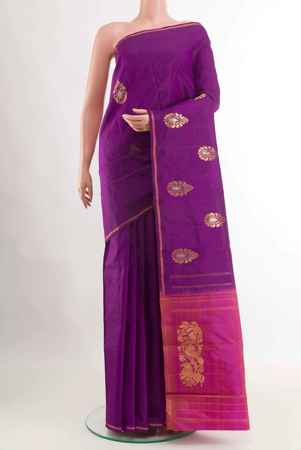 Purple Kanchipuram Silk Saree
