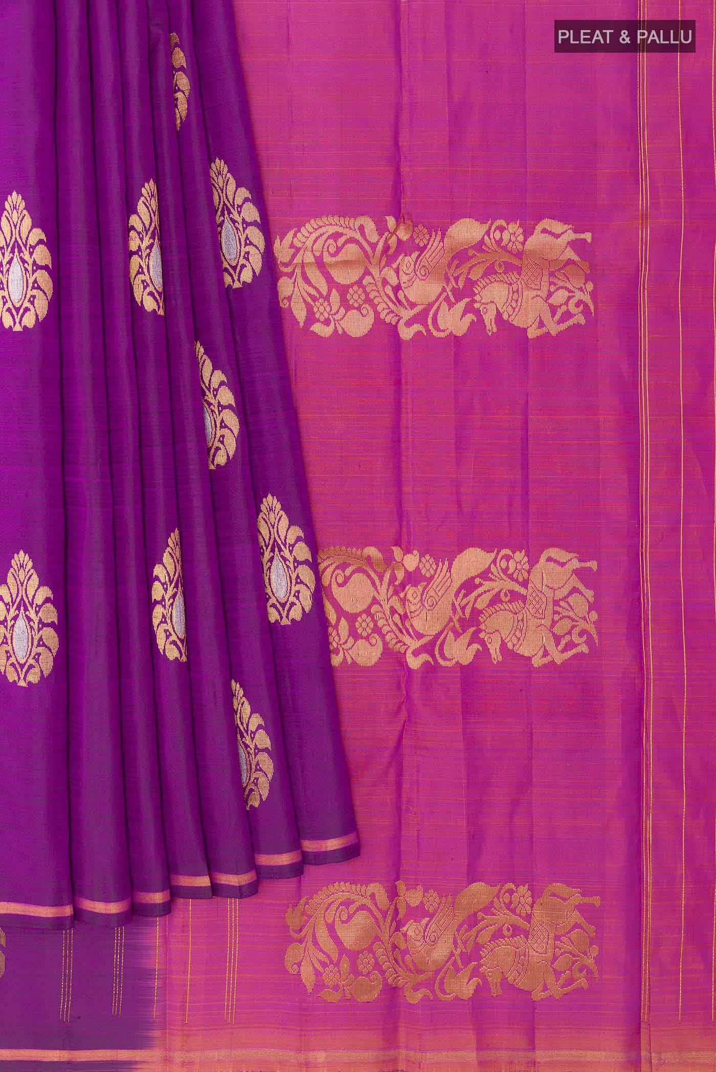 Purple Kanchipuram Silk Saree