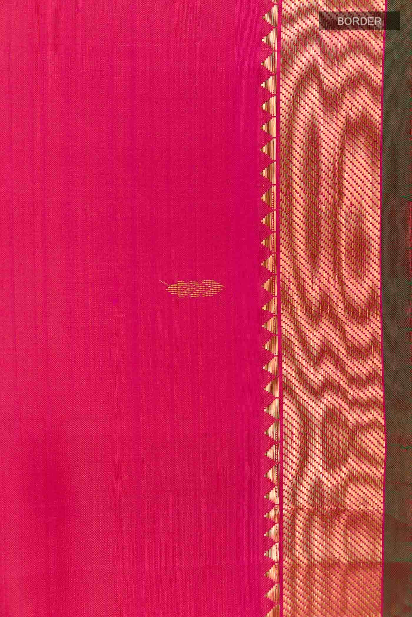 Pink Dual Tone Kanchipuram Silk Saree