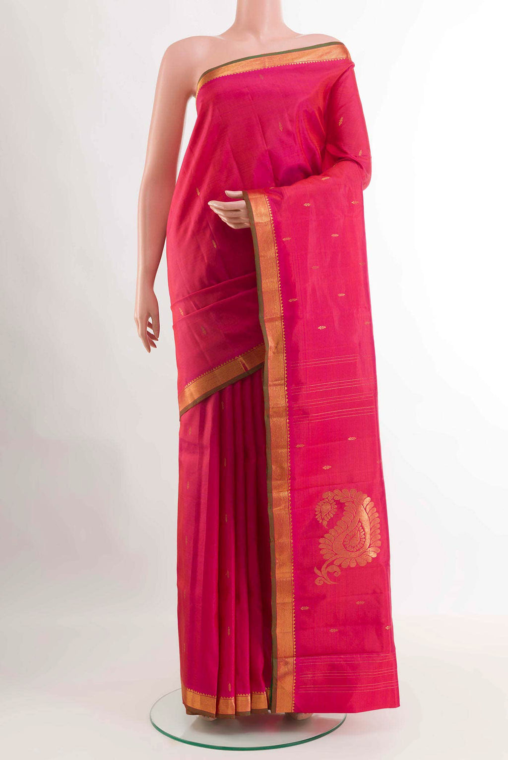 Pink Dual Tone Kanchipuram Silk Saree