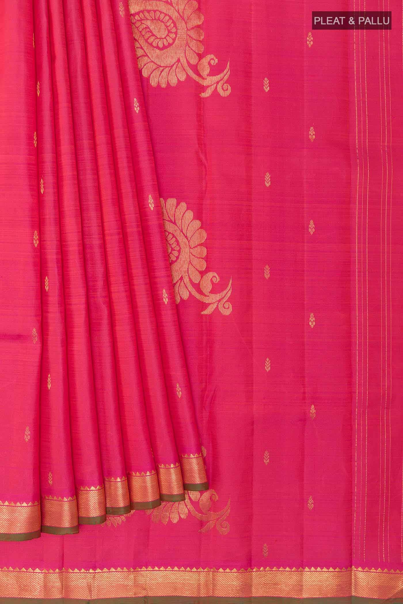 Pink Dual Tone Kanchipuram Silk Saree