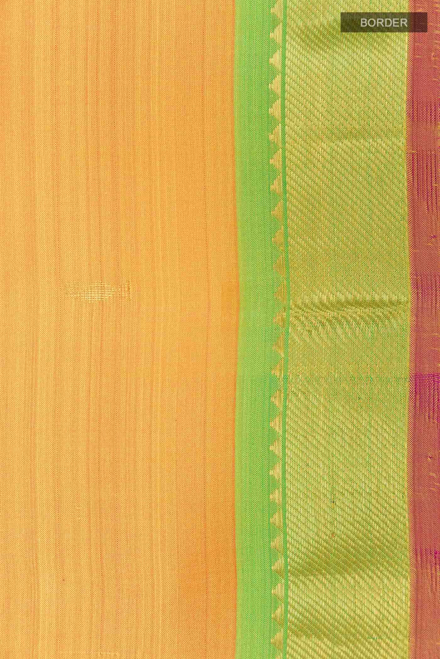 Orange Dual Tone Kanchipuram Silk Saree