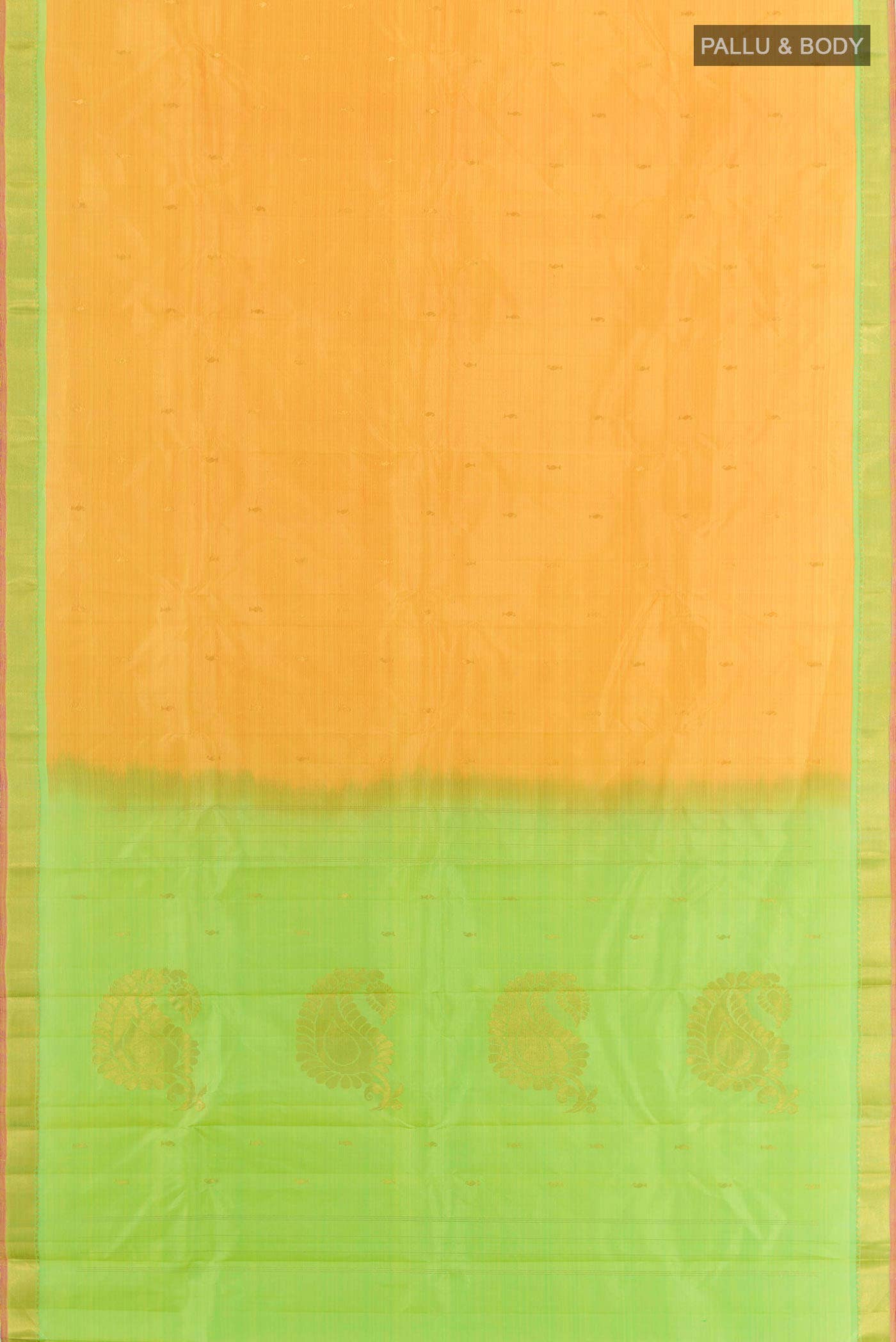 Orange Dual Tone Kanchipuram Silk Saree